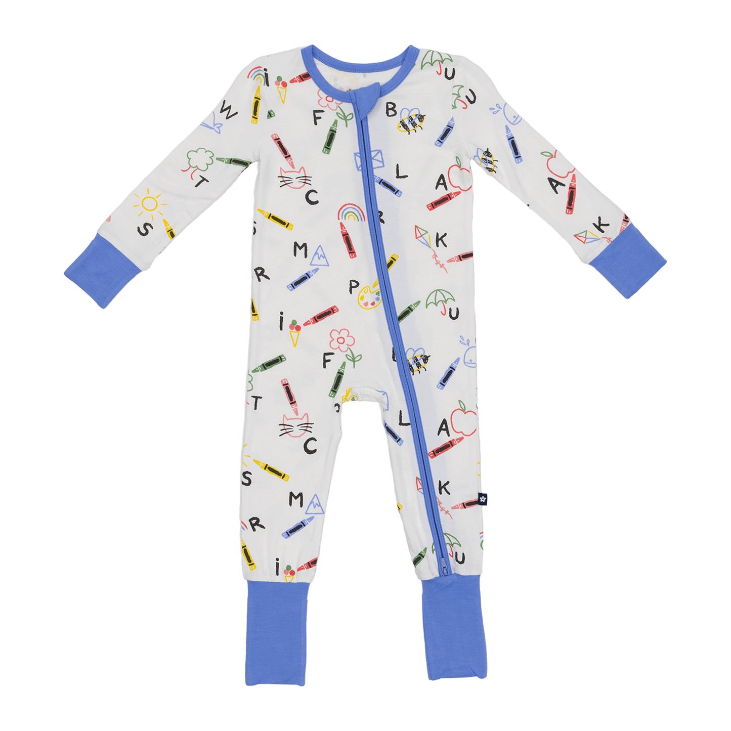 Convertible Footed Romper in Lively Letters