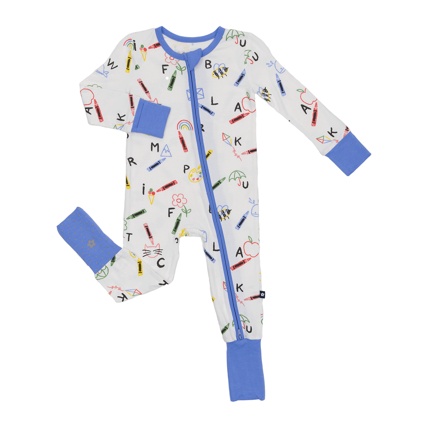 Convertible Footed Romper in Lively Letters