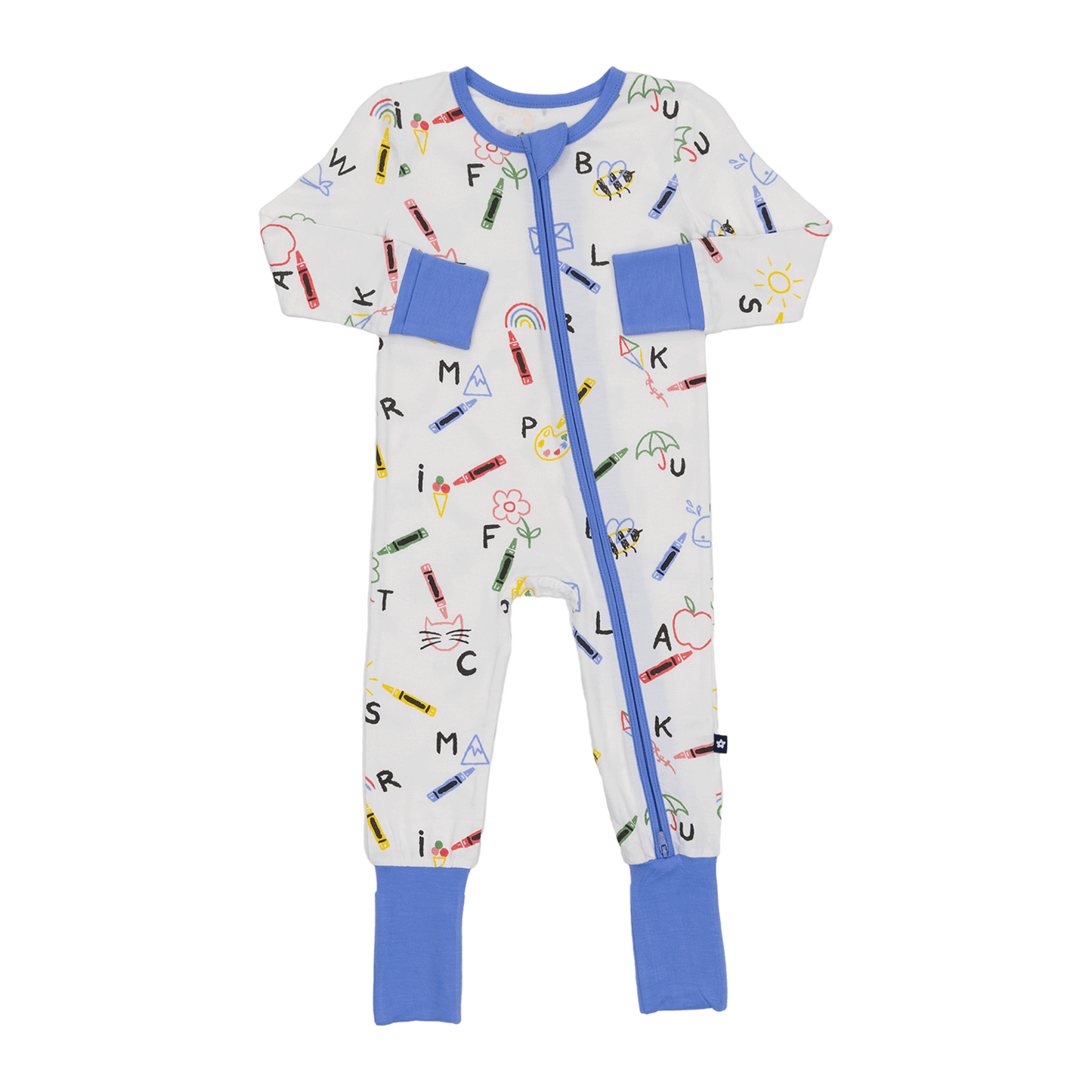 Convertible Footed Romper in Lively Letters