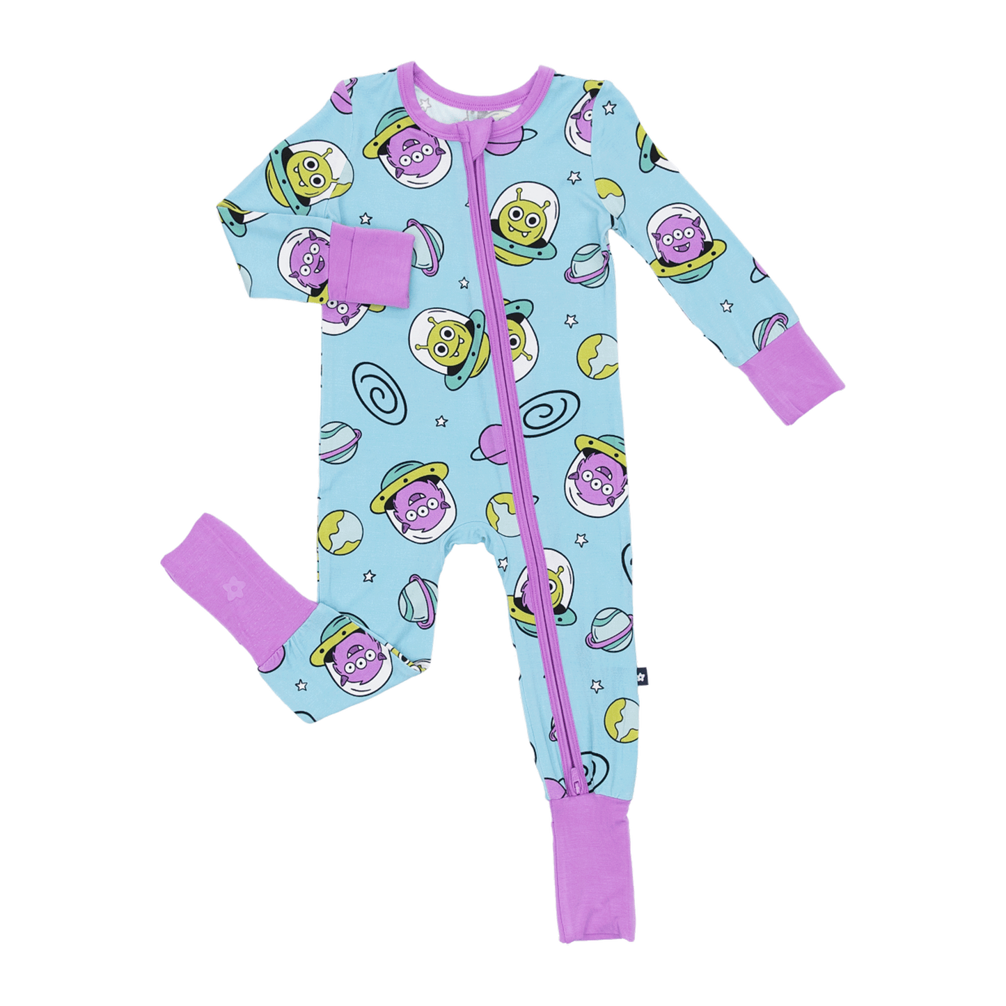 Convertible Footed Romper in Mini Martians