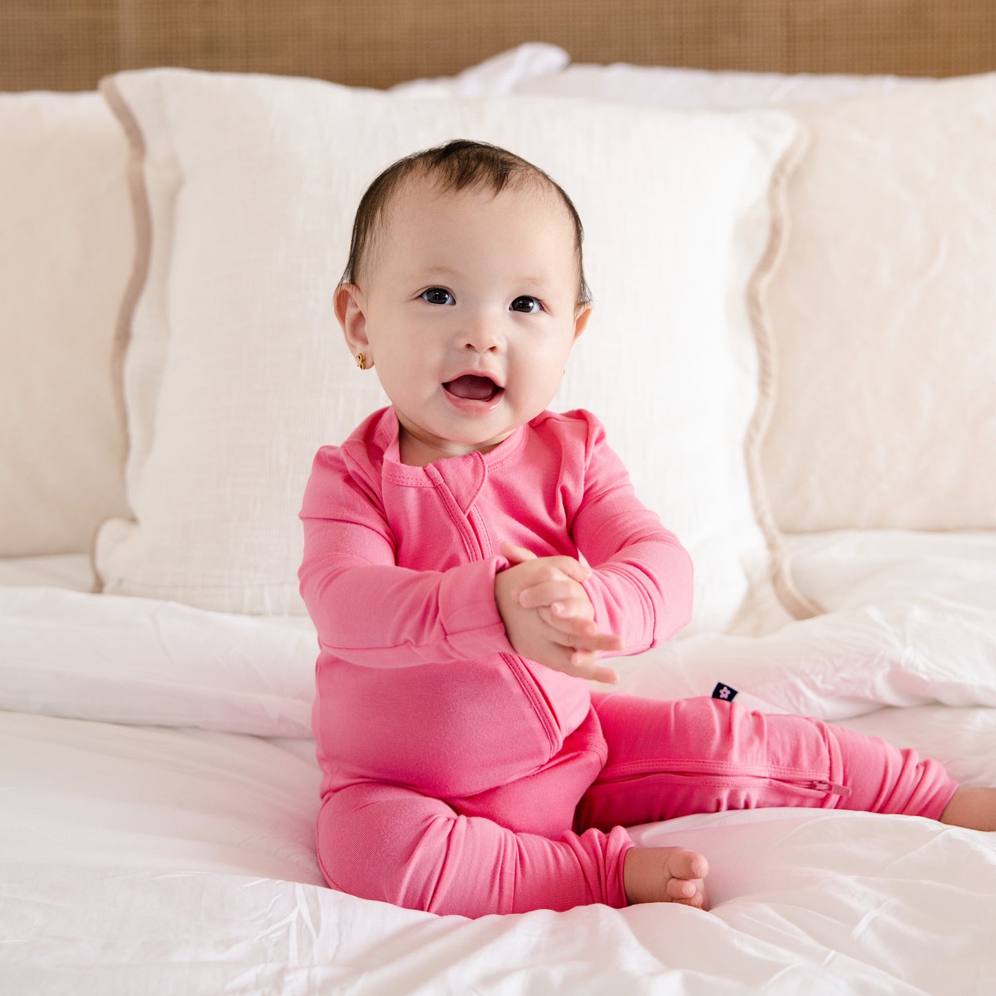 Convertible Footed Romper in Pawprint Petal