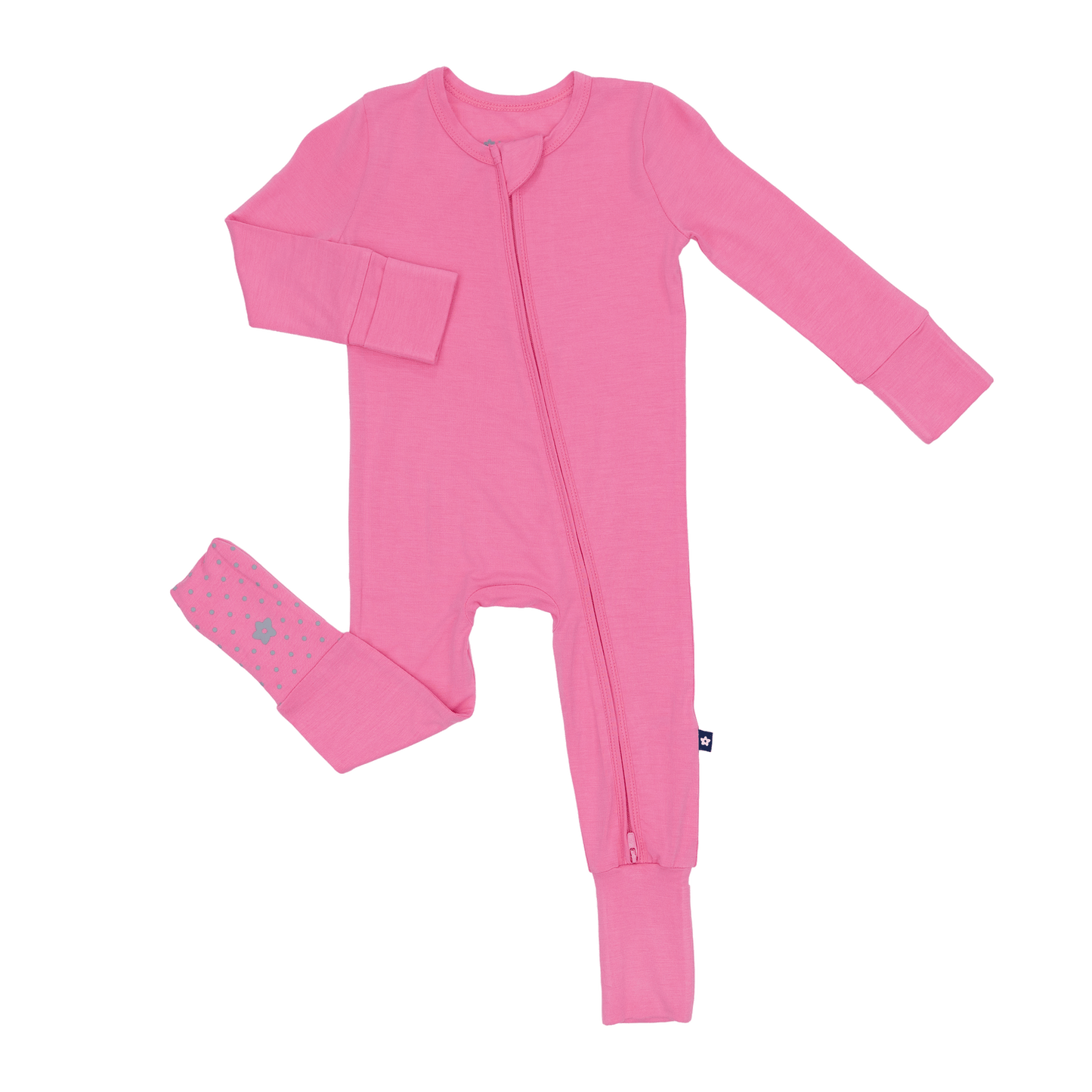 Convertible Footed Romper in Pawprint Petal