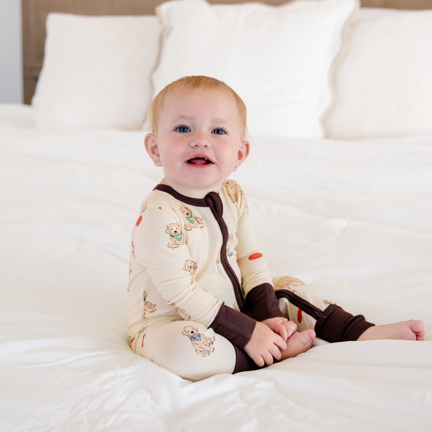 Convertible Footed Romper in Playful Pups