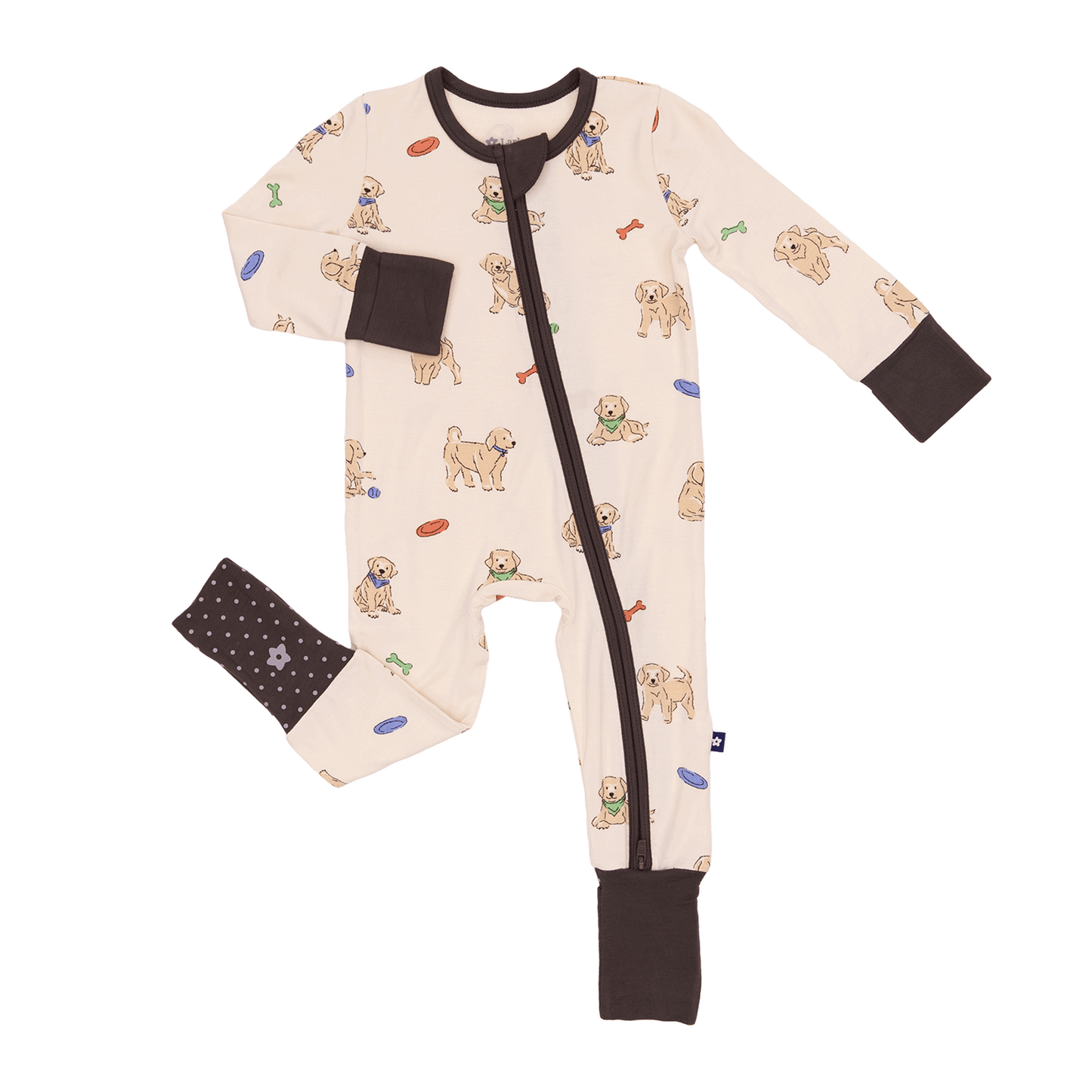 Convertible Footed Romper in Playful Pups