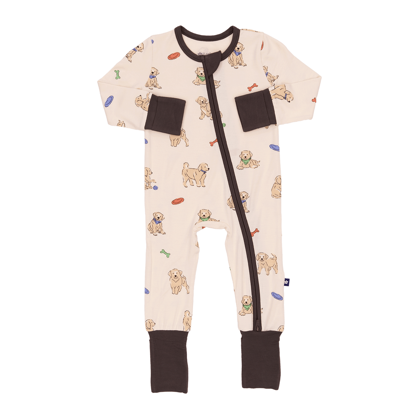 Convertible Footed Romper in Playful Pups