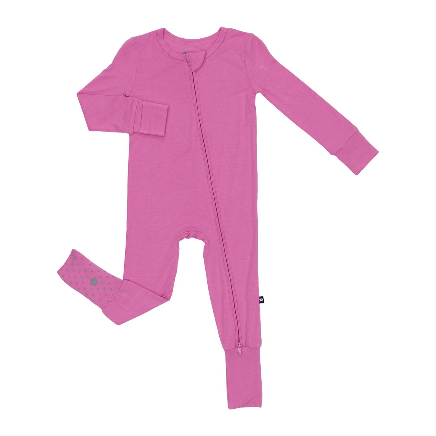 Convertible Footed Romper in Purrfectly Pink