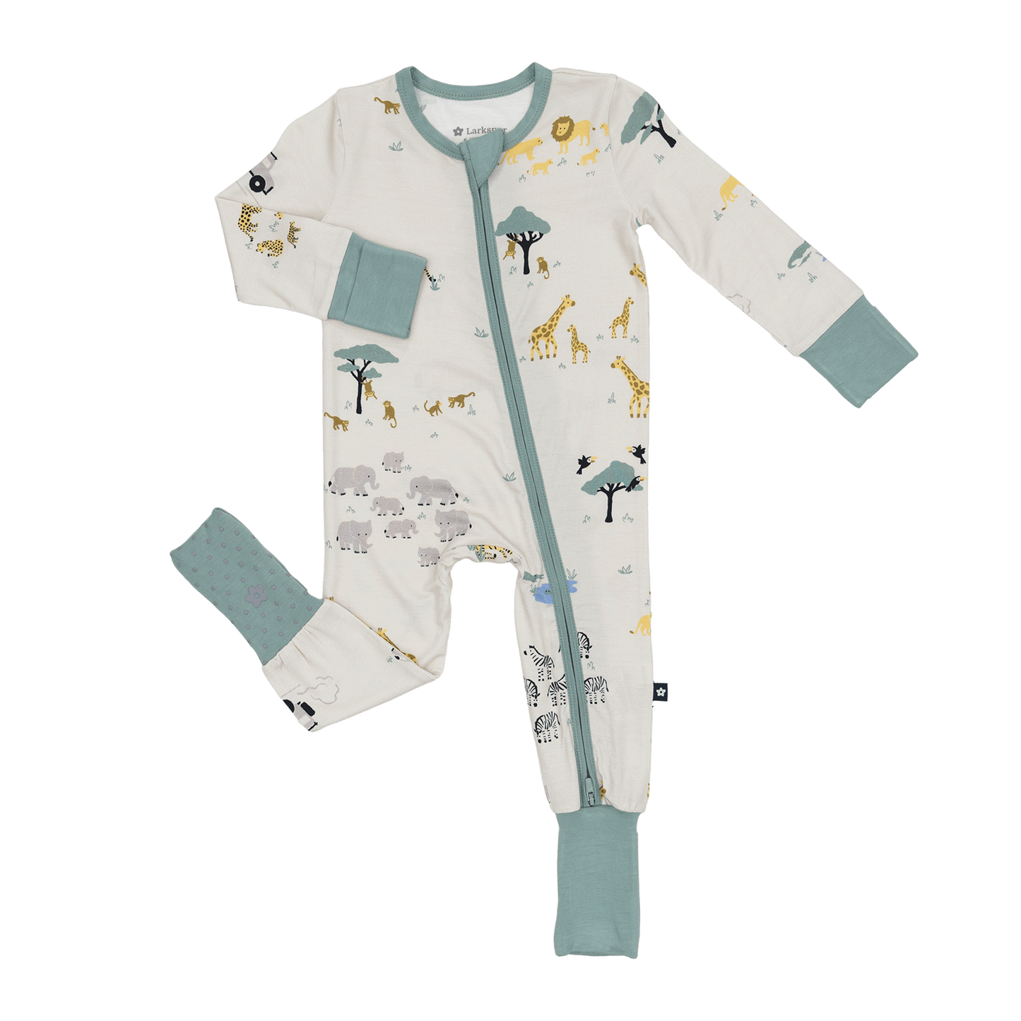 Convertible Footed Romper in Safari