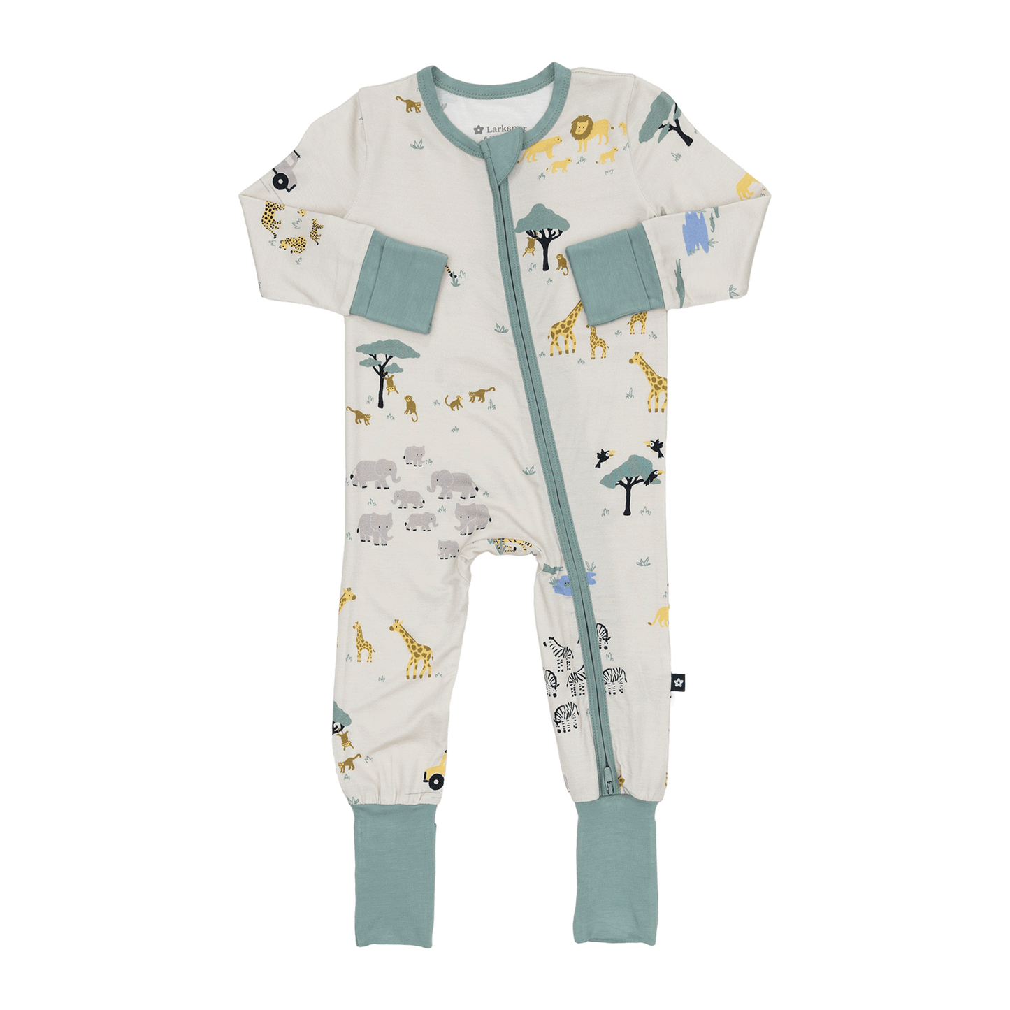 Convertible Footed Romper in Safari