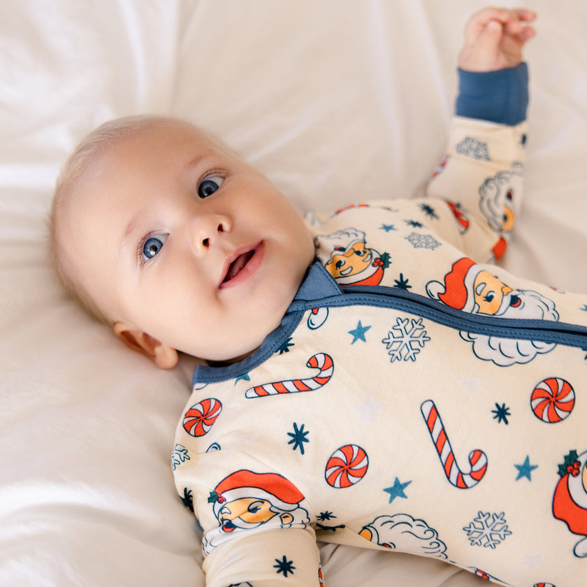 Convertible Footed Romper in Santa's Sleigh