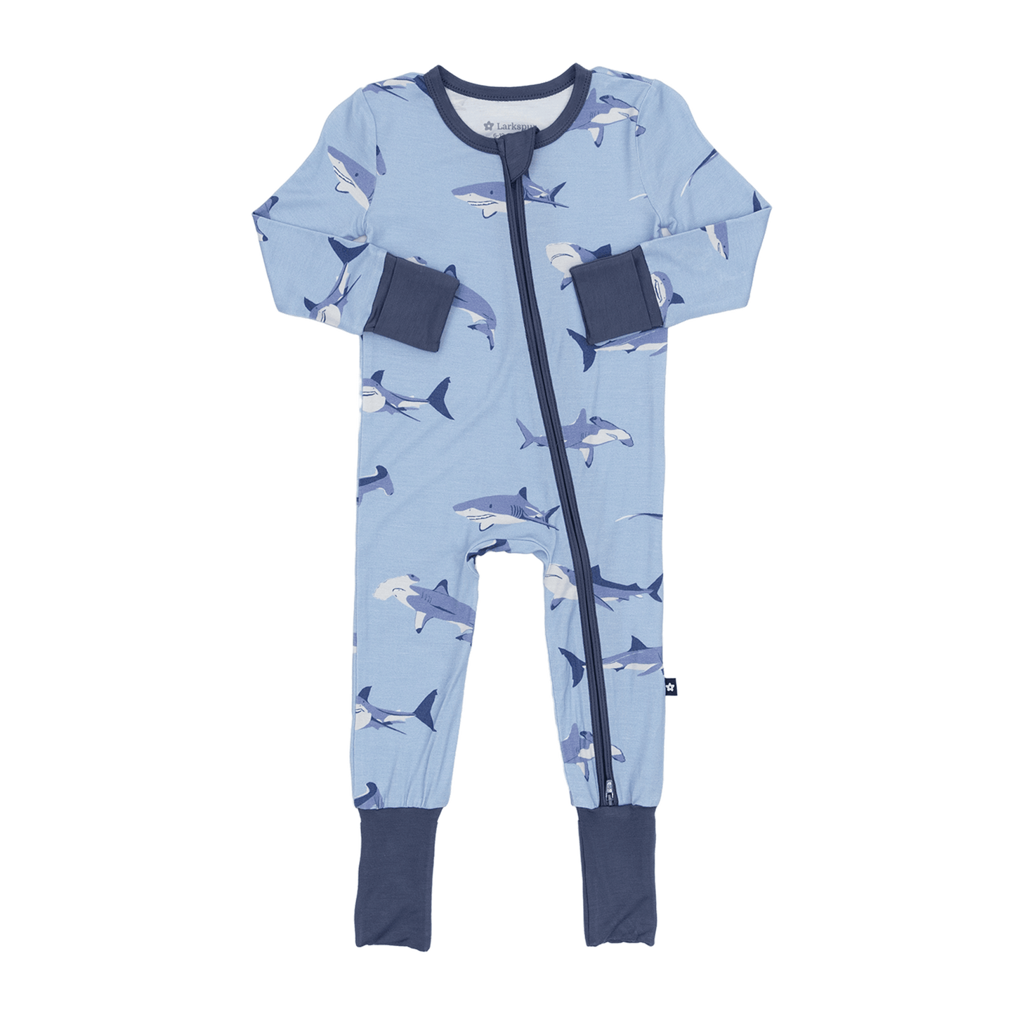 Convertible Footed Romper in Sharks