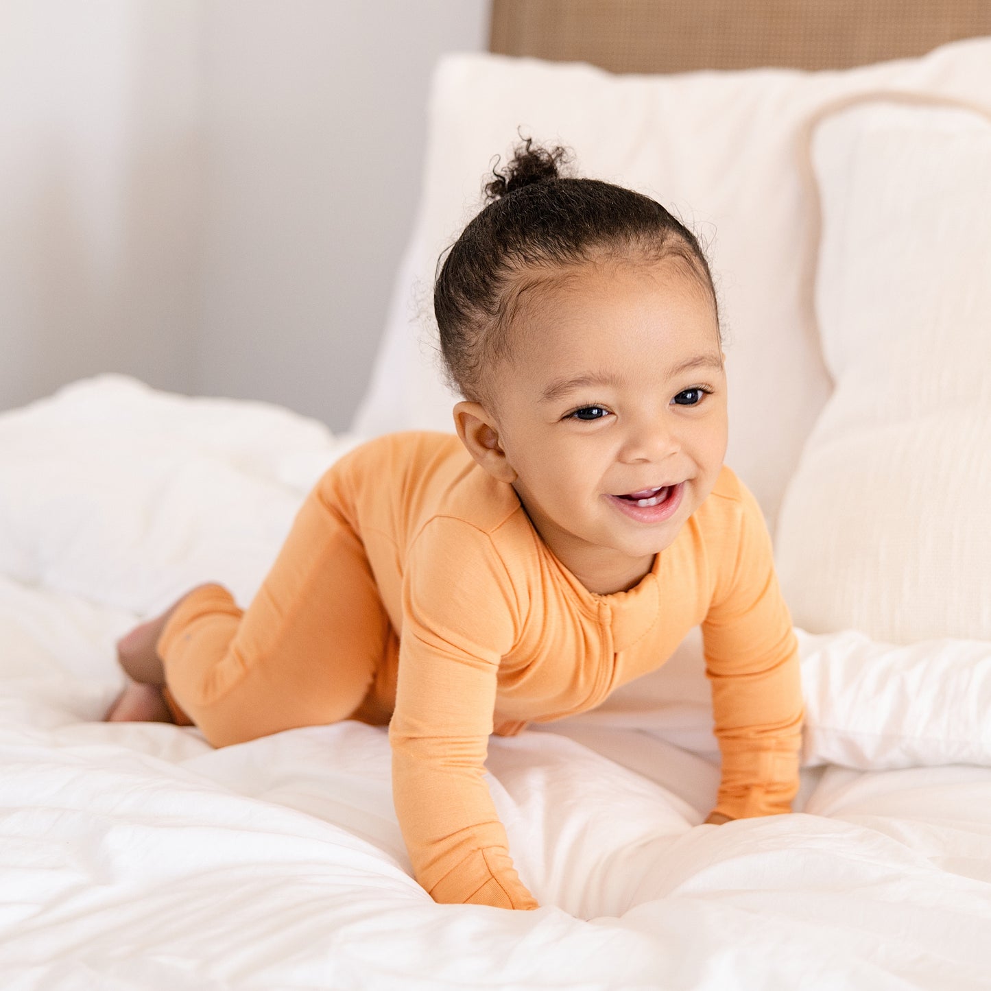 Convertible Footed Romper in Spiced Nutmeg