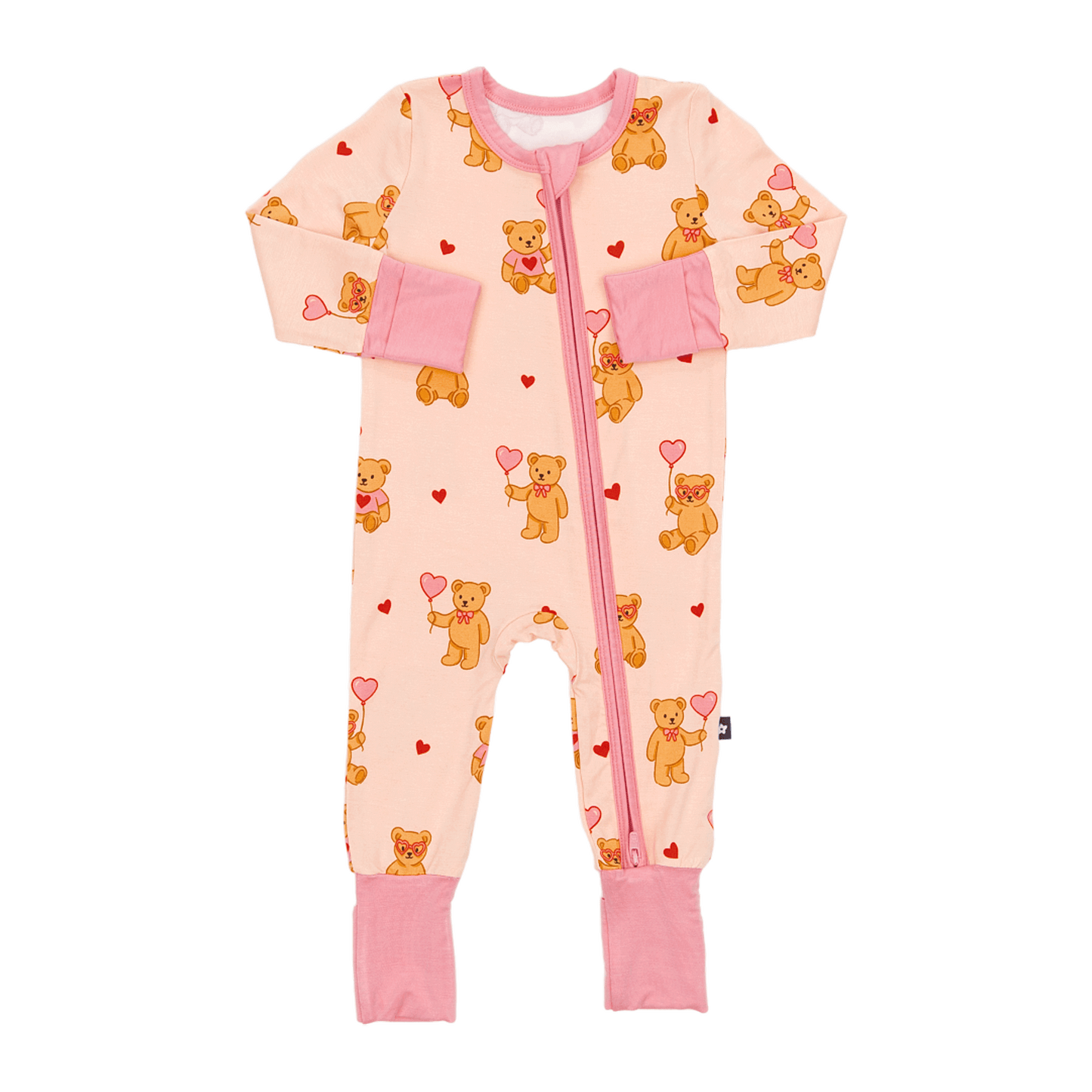 Convertible Footed Romper in Strawbeary