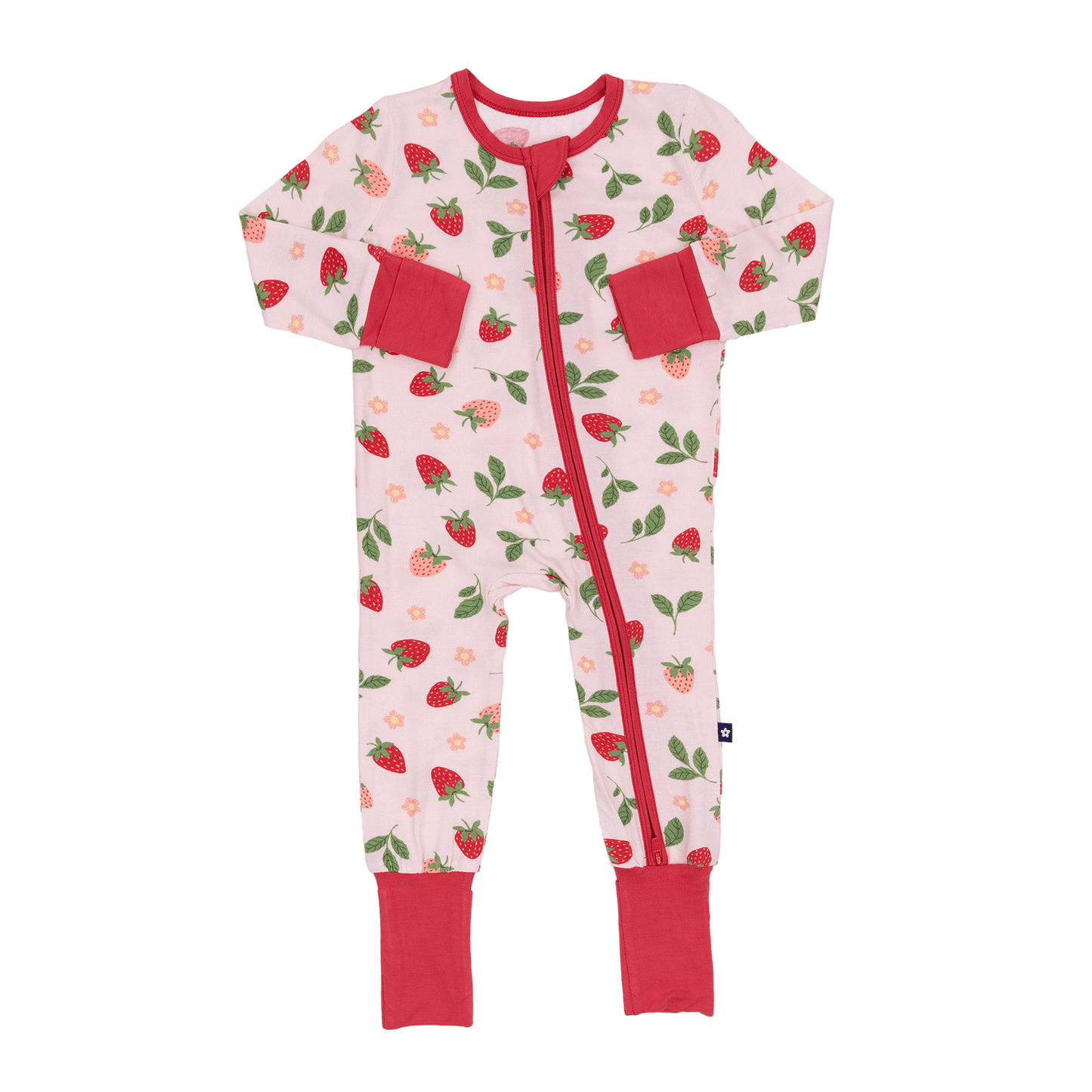 Convertible Footed Romper in Strawberry Fields