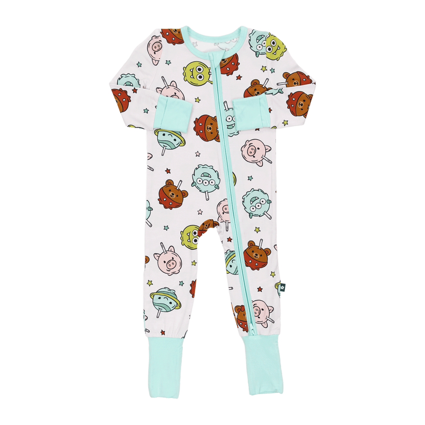 Convertible Footed Romper in Sweet Squad