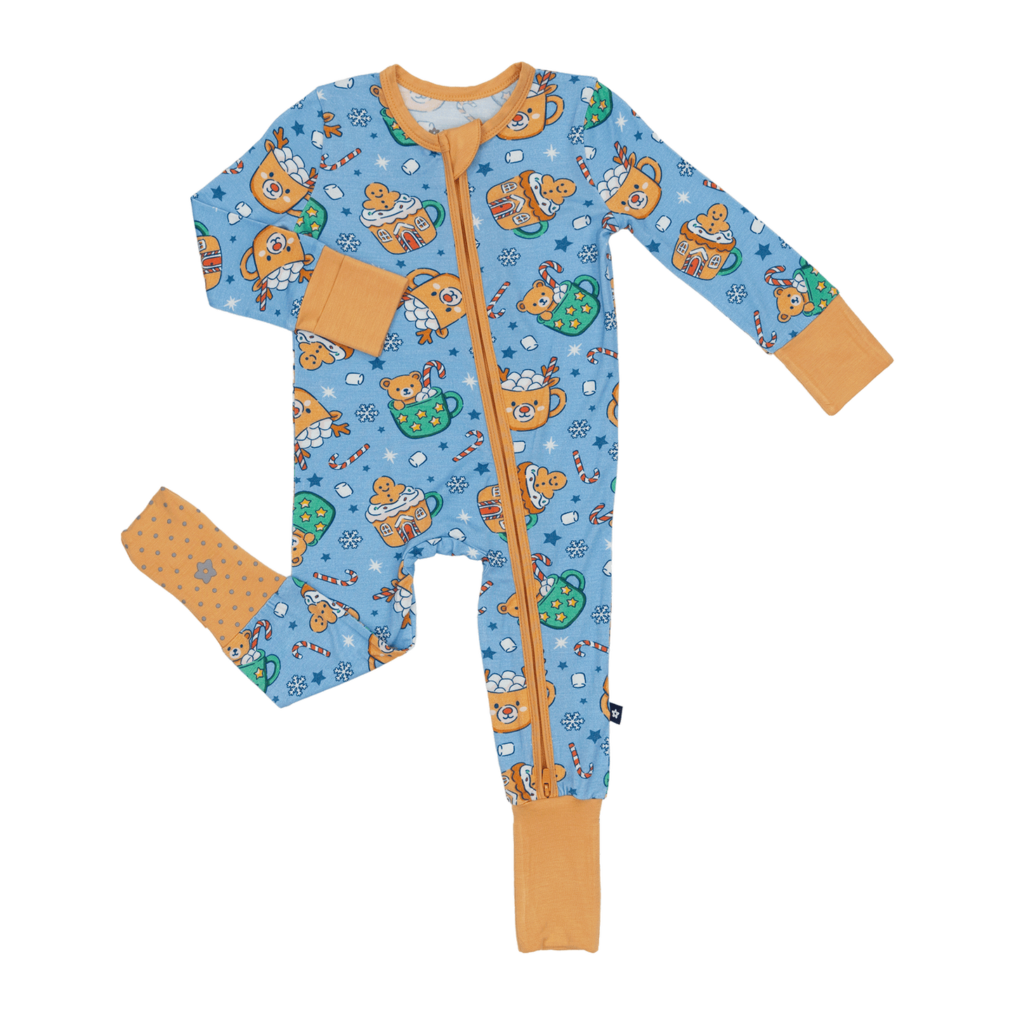 Convertible Footed Romper in Teddy Treat Time