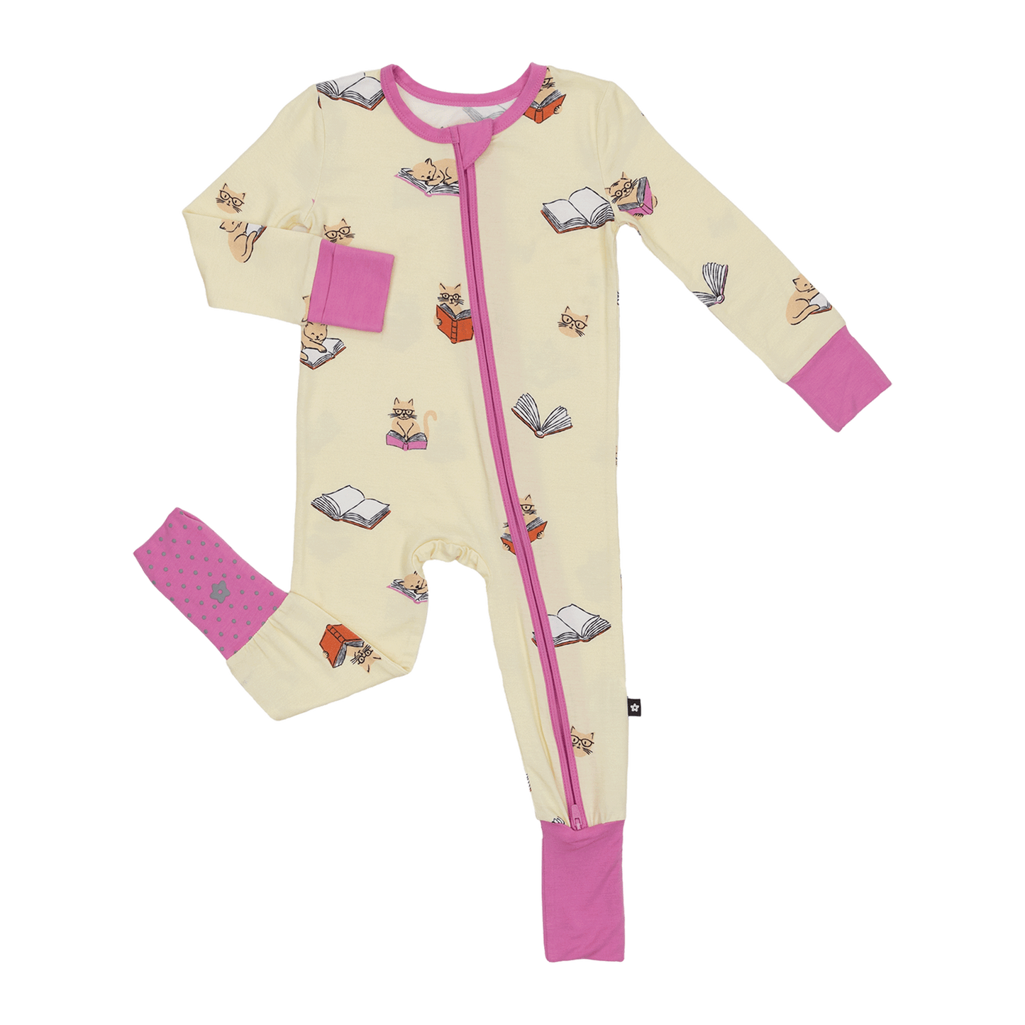 Convertible Footed Romper in Whiskers and Words