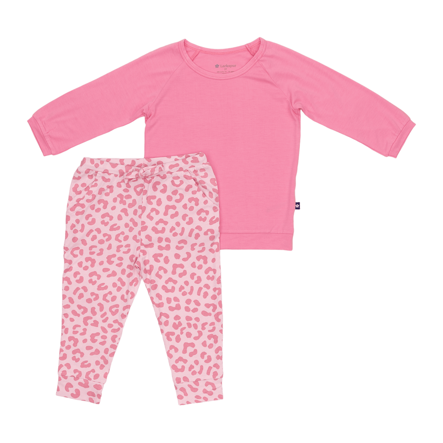 Long Sleeve Jogger Set in Pink Leopard