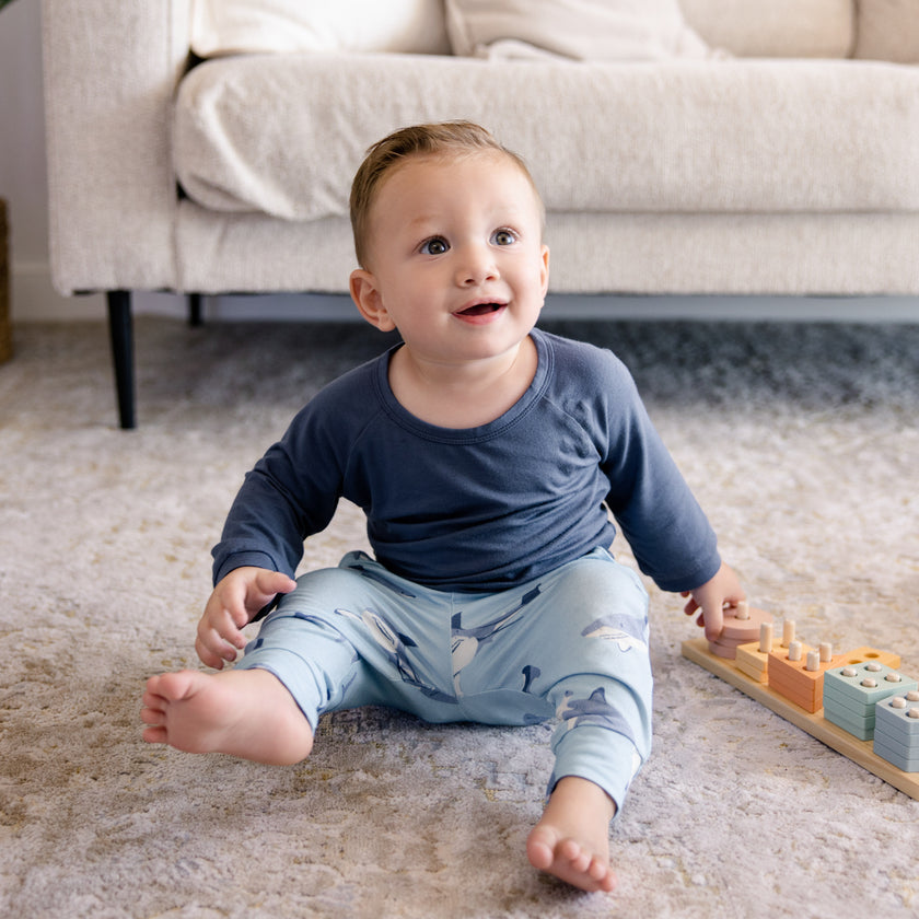 Long Sleeve Jogger Set in Sharks
