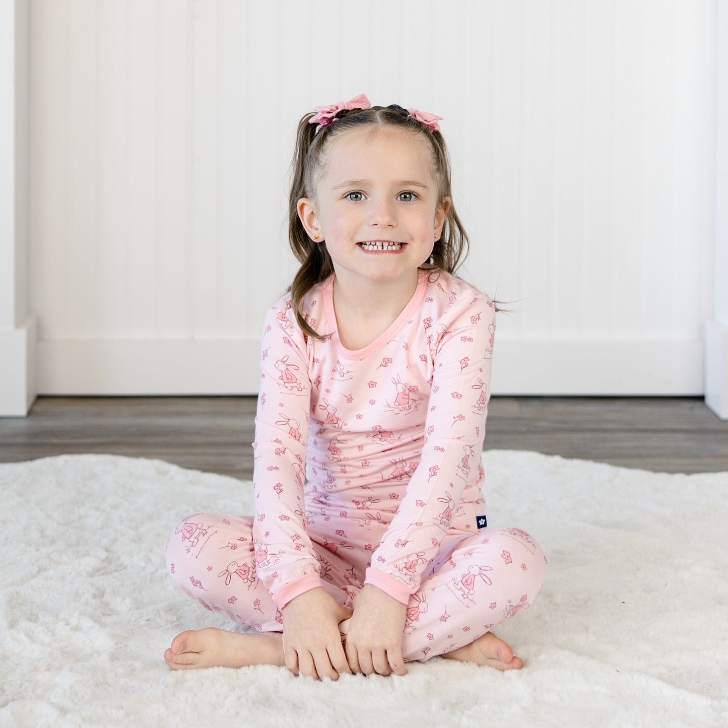 Long PJ Set in Bunny Blossoms