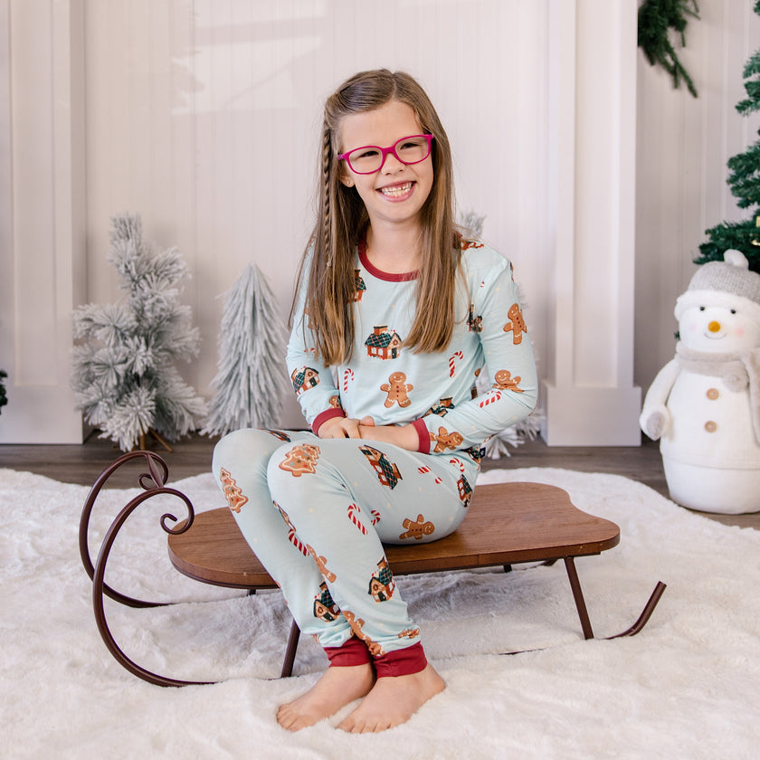 Long PJ Set in Gingerbread Lane