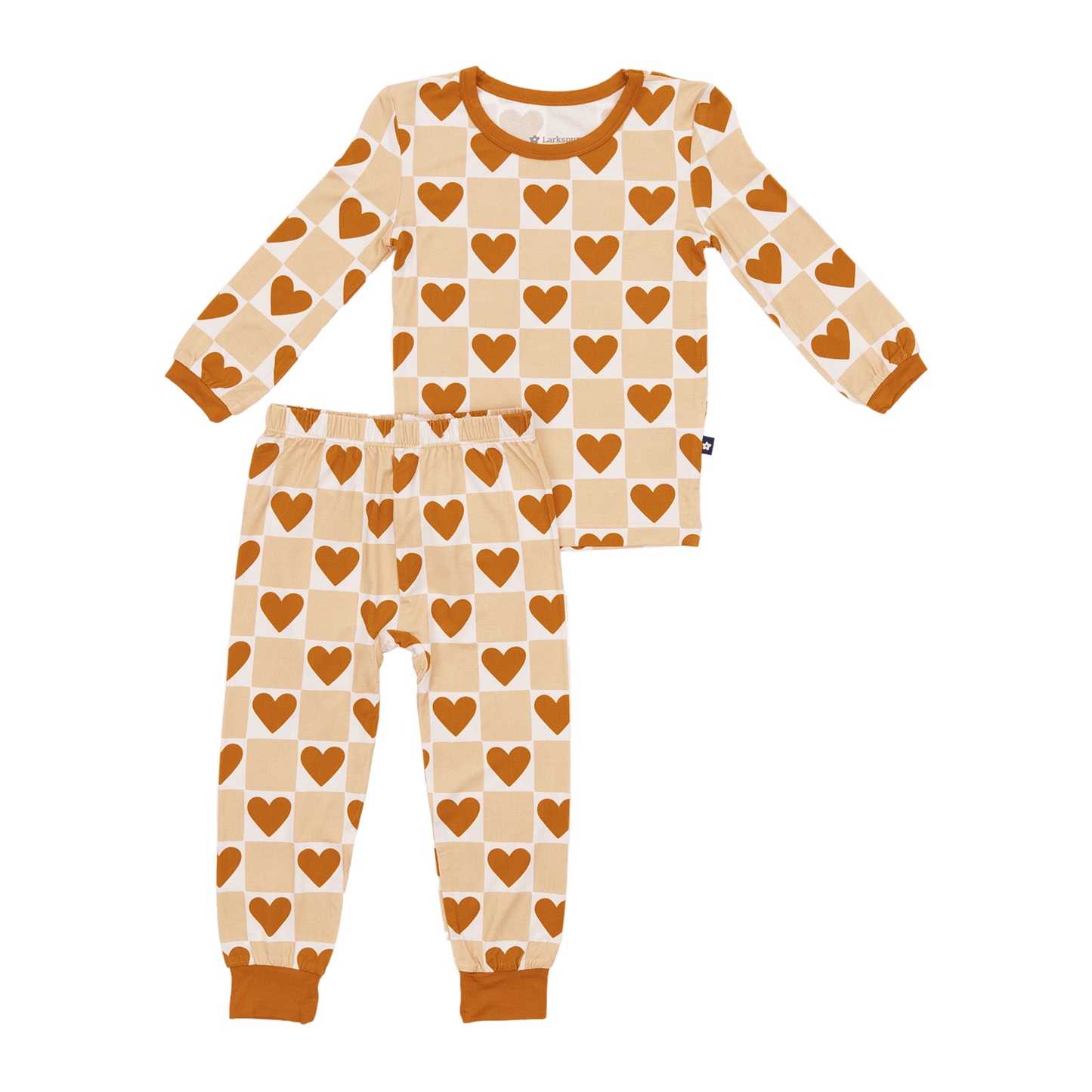 Long PJ Set in Heart of Gold