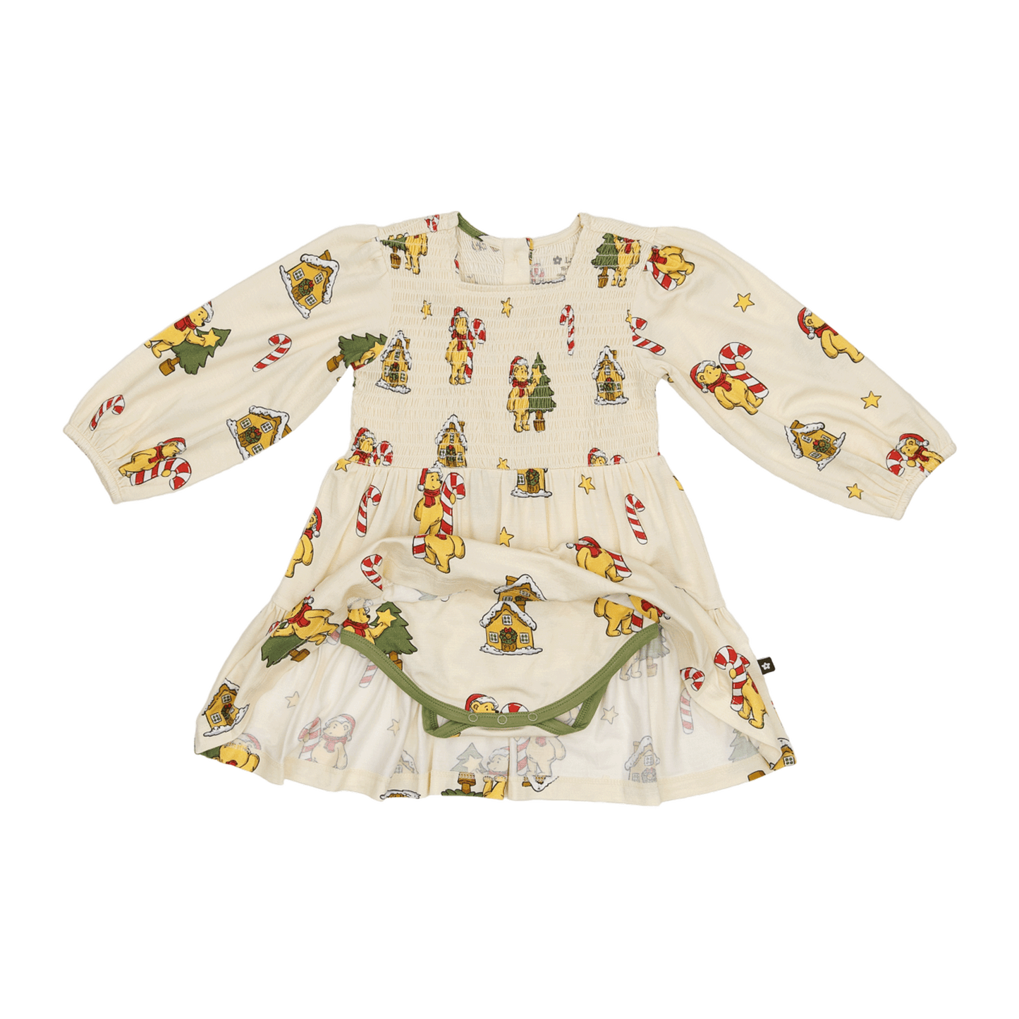 Long Sleeve Smocked Dress in Beary Merry Christmas