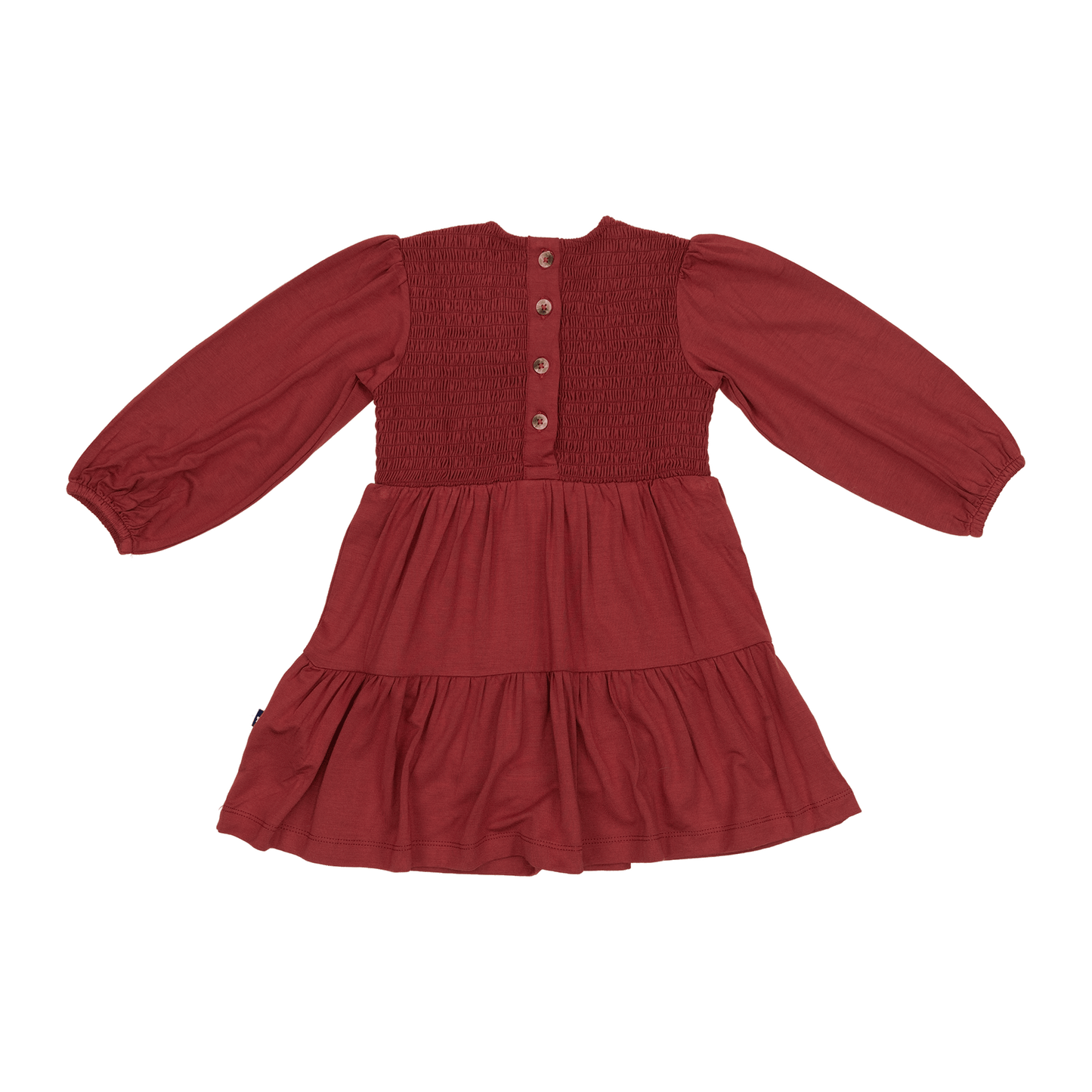 Long Sleeve Smocked Dress in Carriage Red