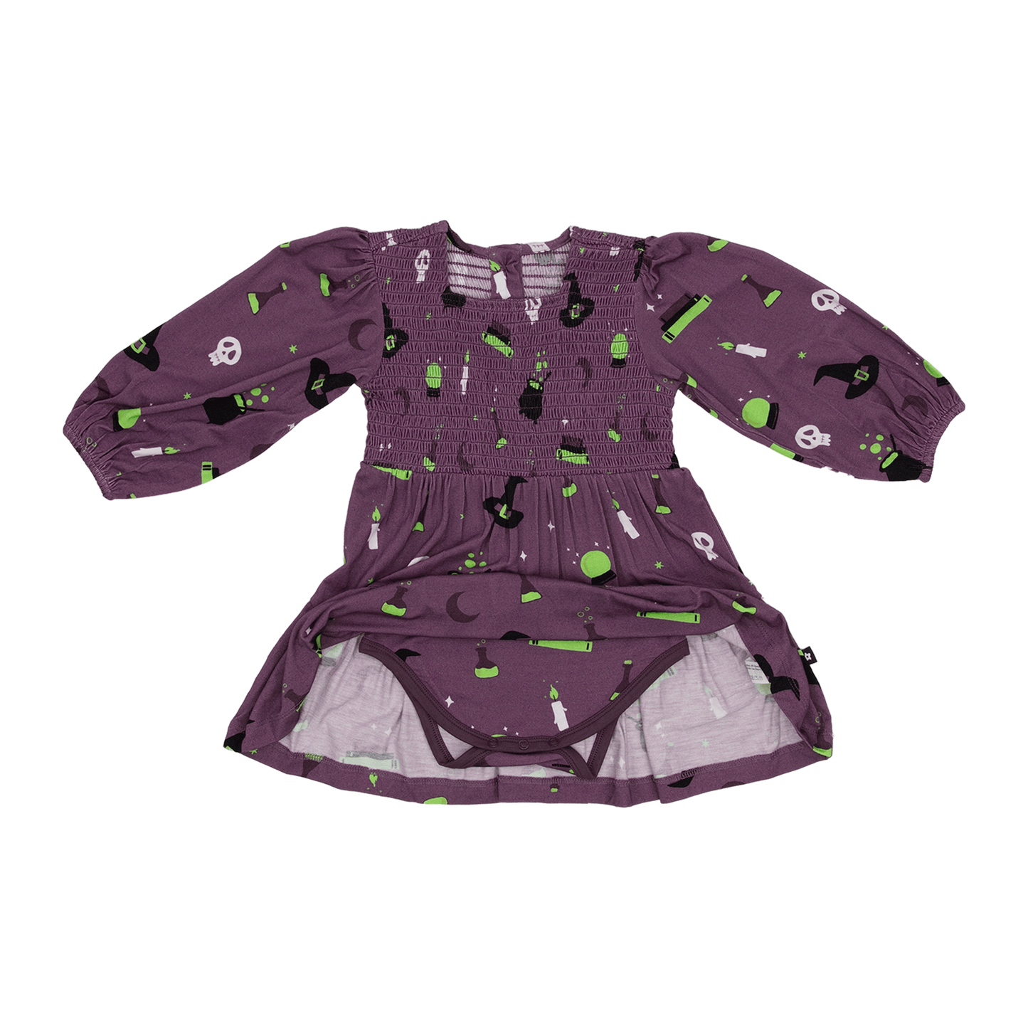 Long Sleeve Smocked Dress in Hocus Pocus