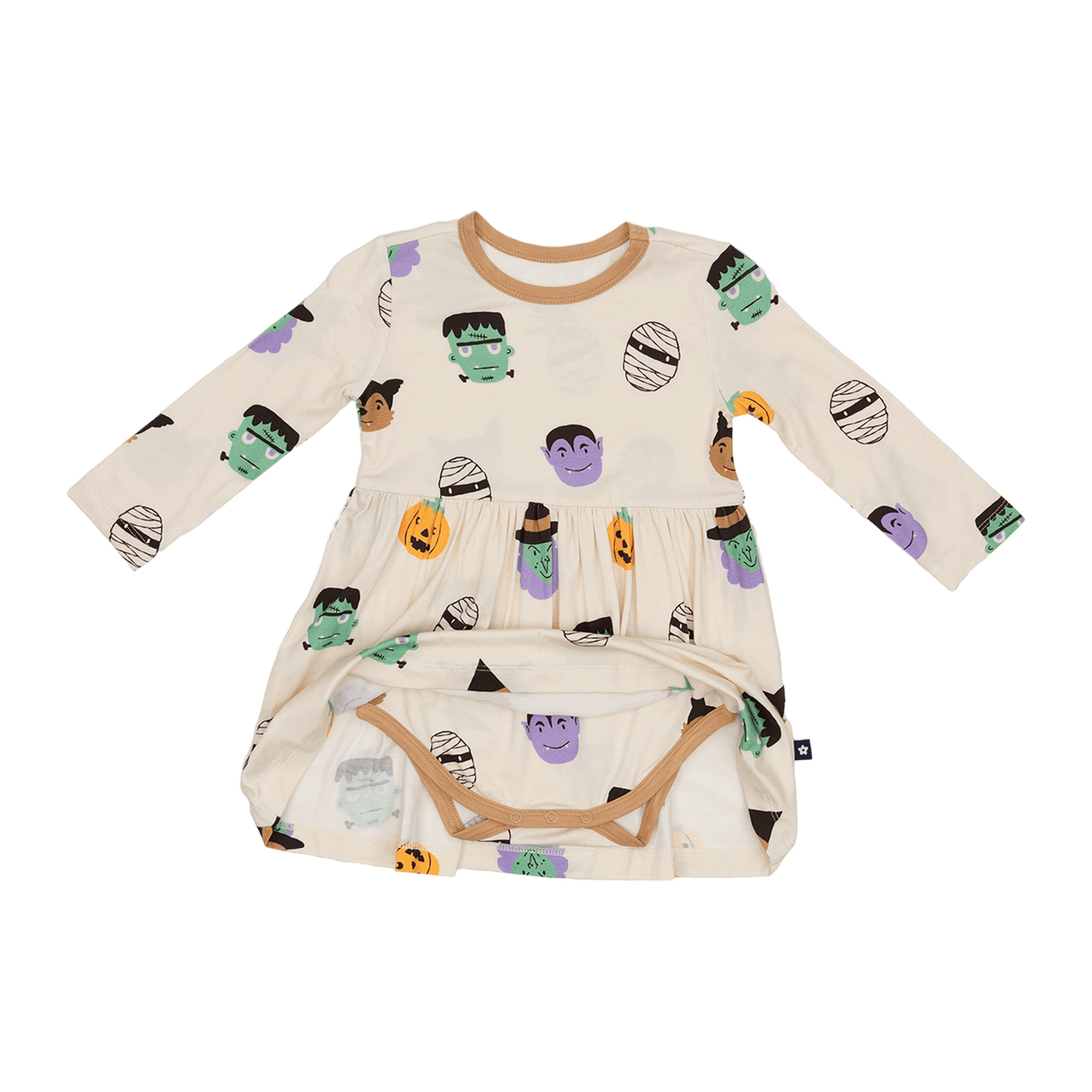 Long Sleeve Twirl Dress in Boo Crew