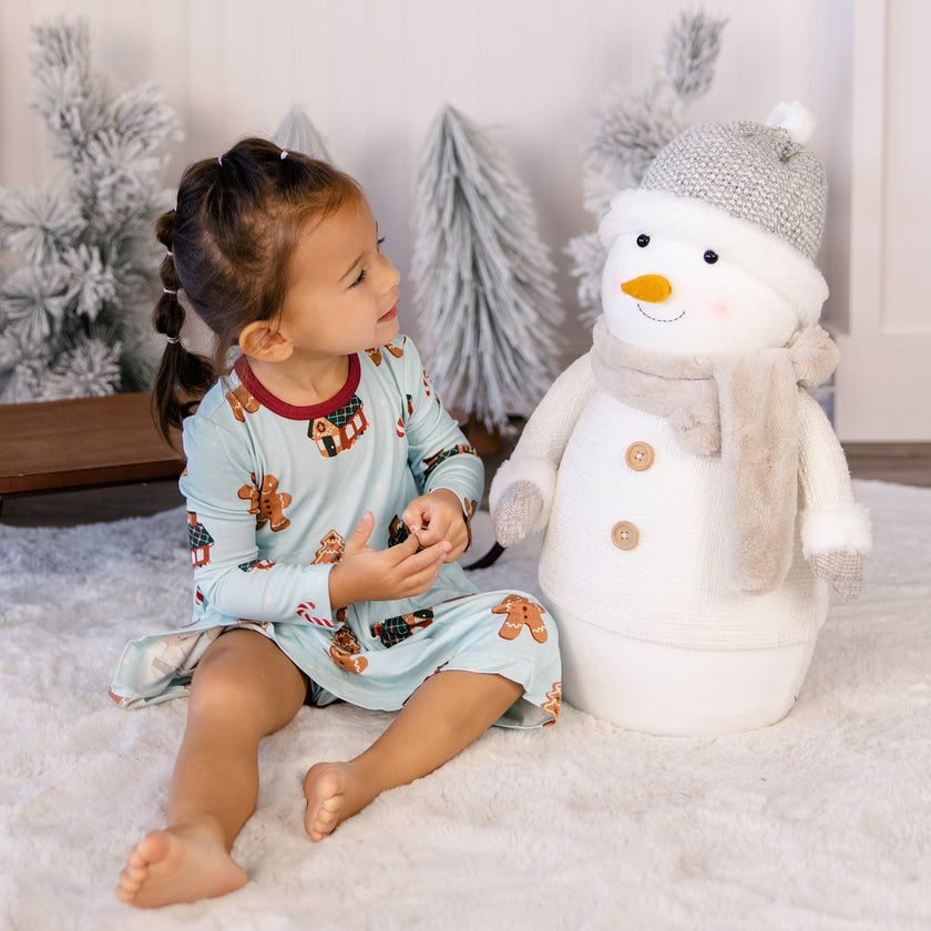 Long Sleeve Twirl Dress in Gingerbread Lane