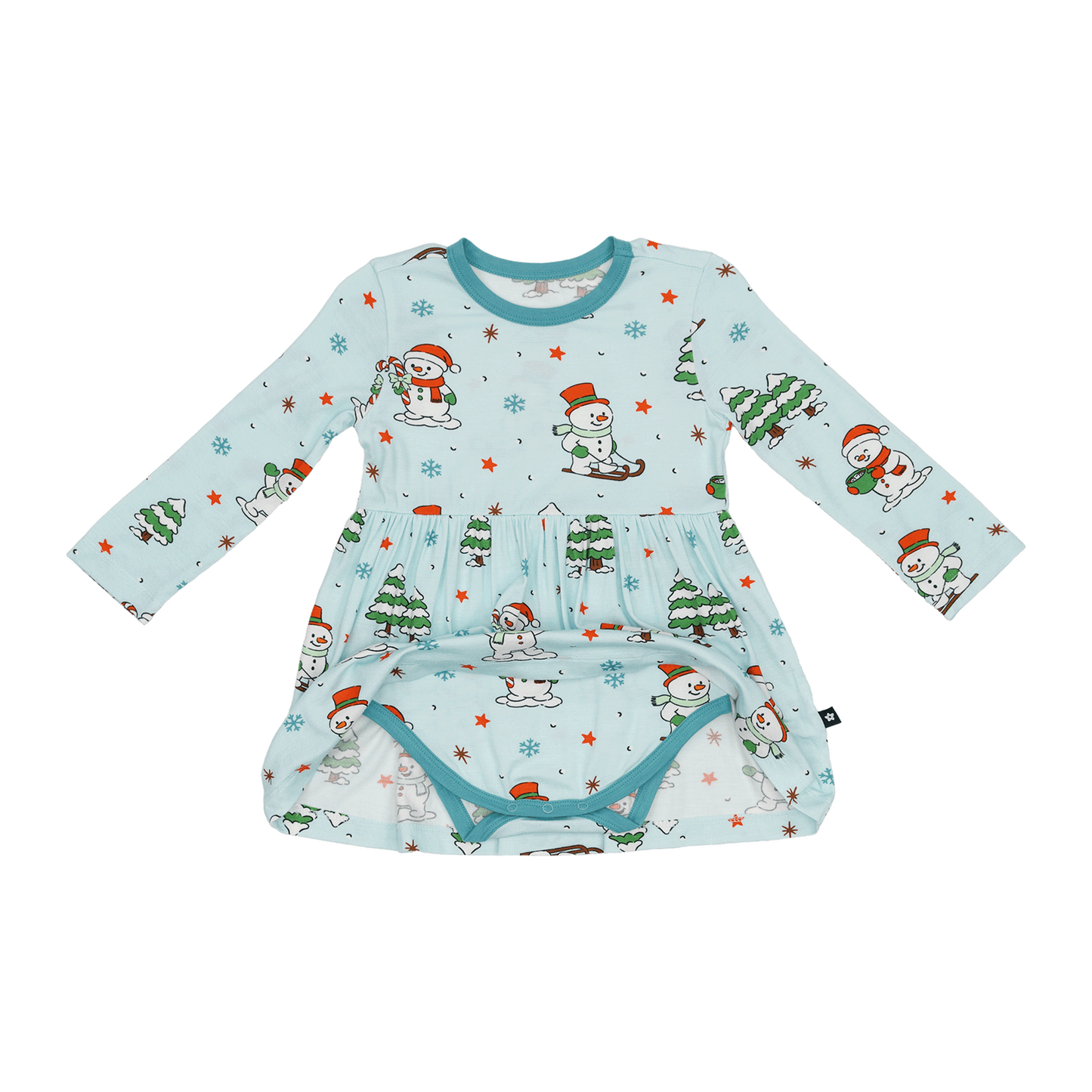 Long Sleeve Twirl Dress in Jingle and Glide