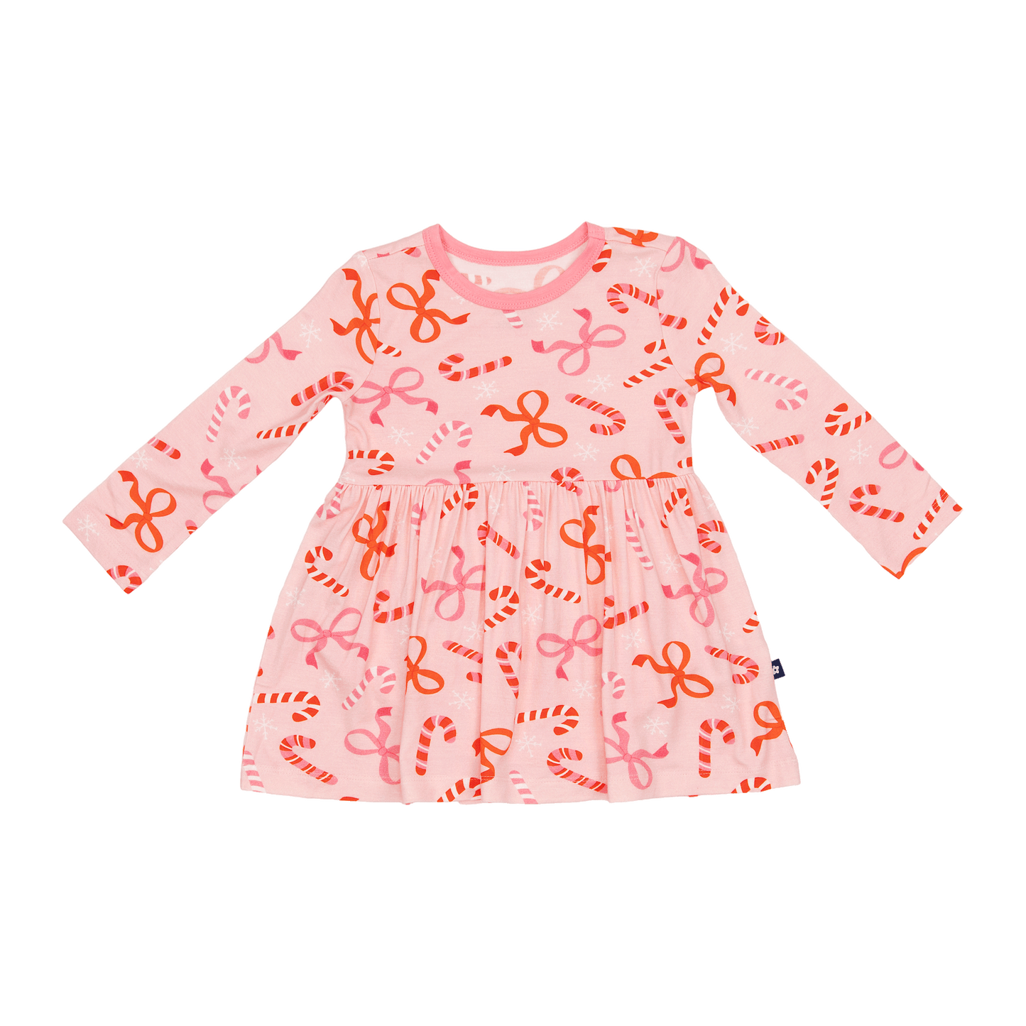 Long Sleeve Twirl Dress in Ribbon and Cheer