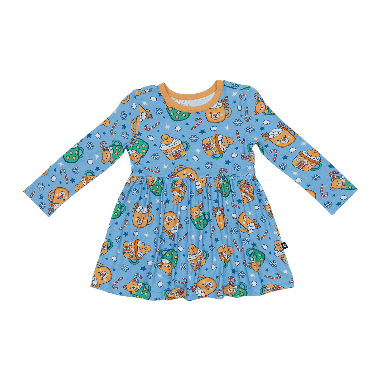 Long Sleeve Twirl Dress in Teddy Treat Time