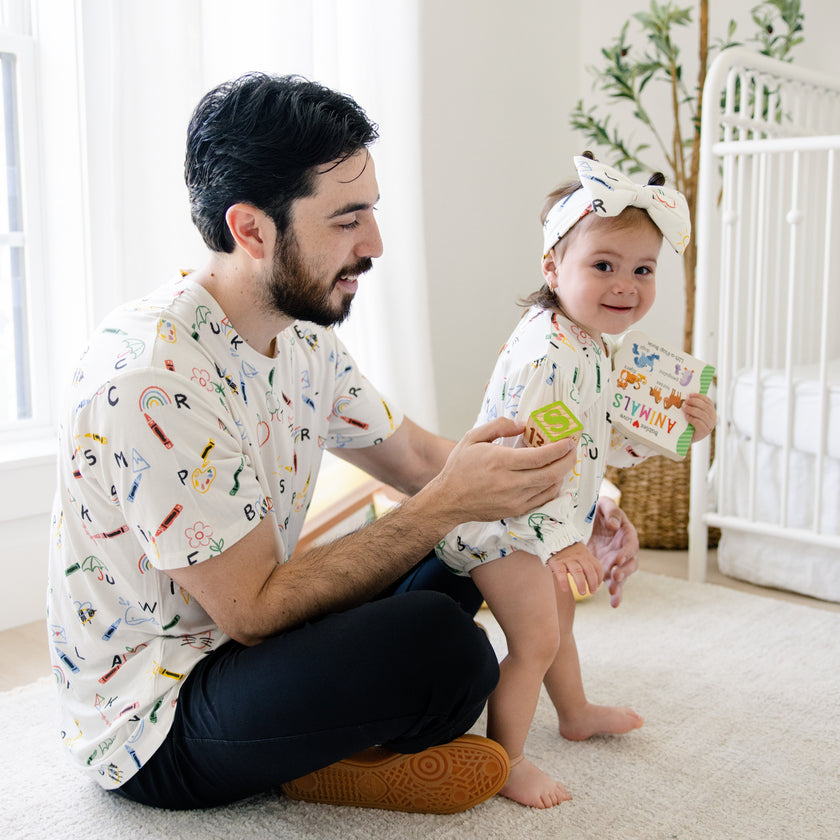 Men's Crew Neck Tee in Lively Letters