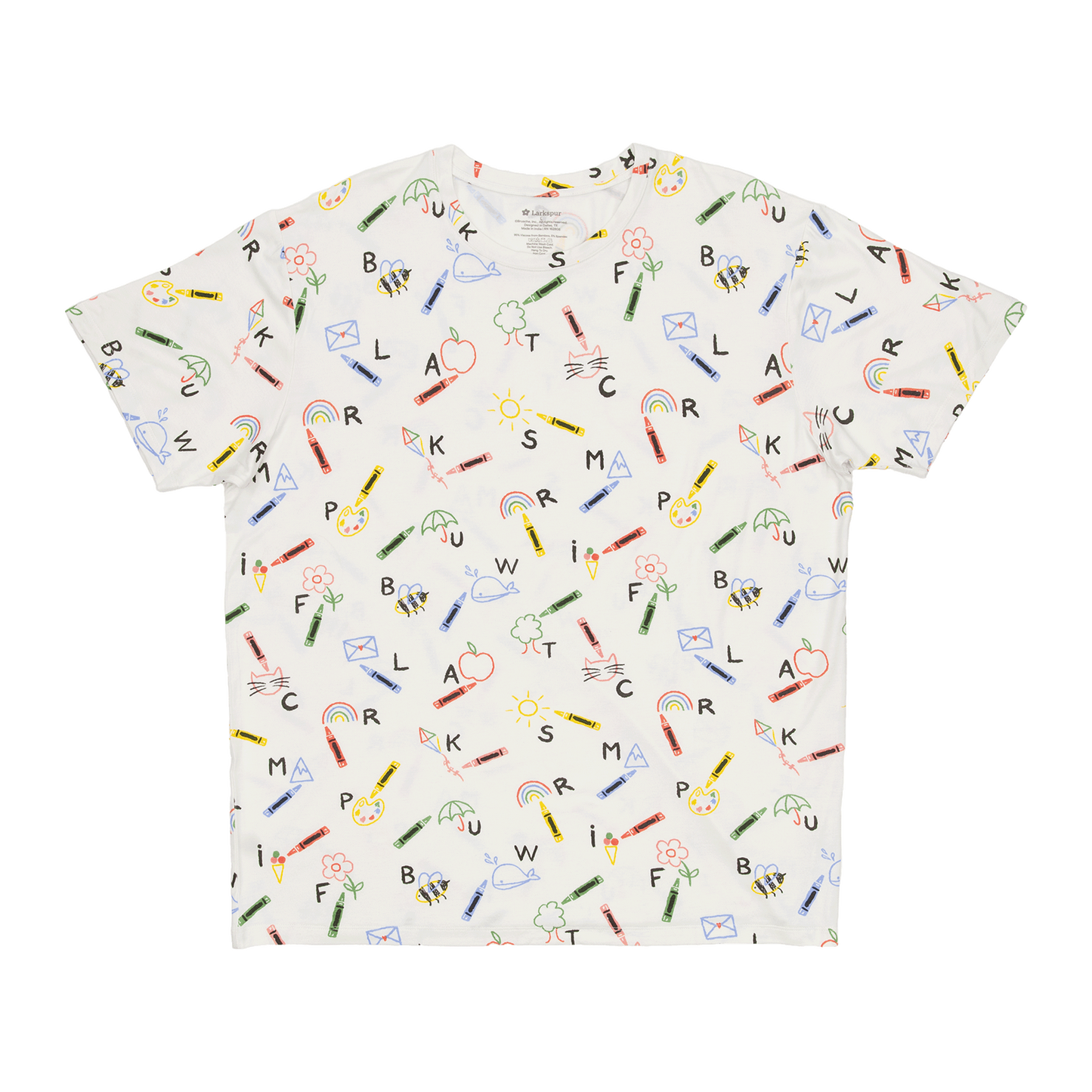 Men's Crew Neck Tee in Lively Letters