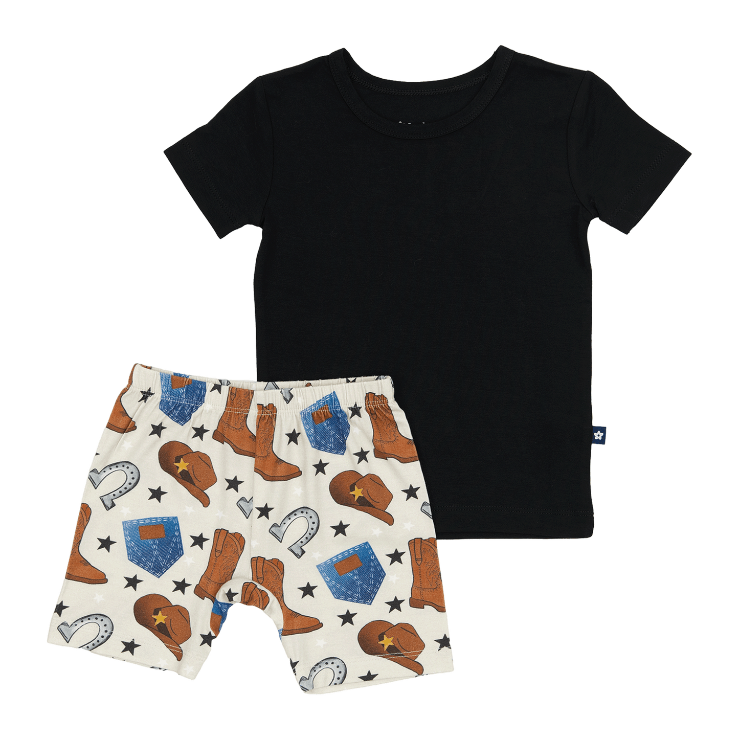 Short PJ Set in Cowboys and Denims