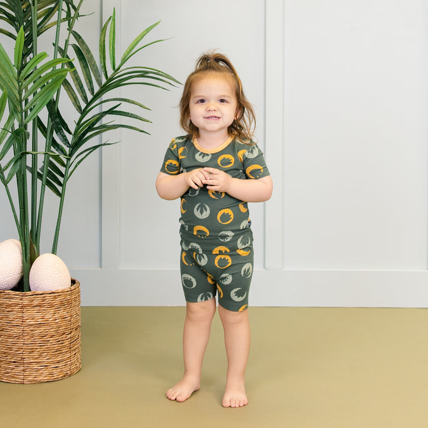 Short PJ Set in Dino Dots