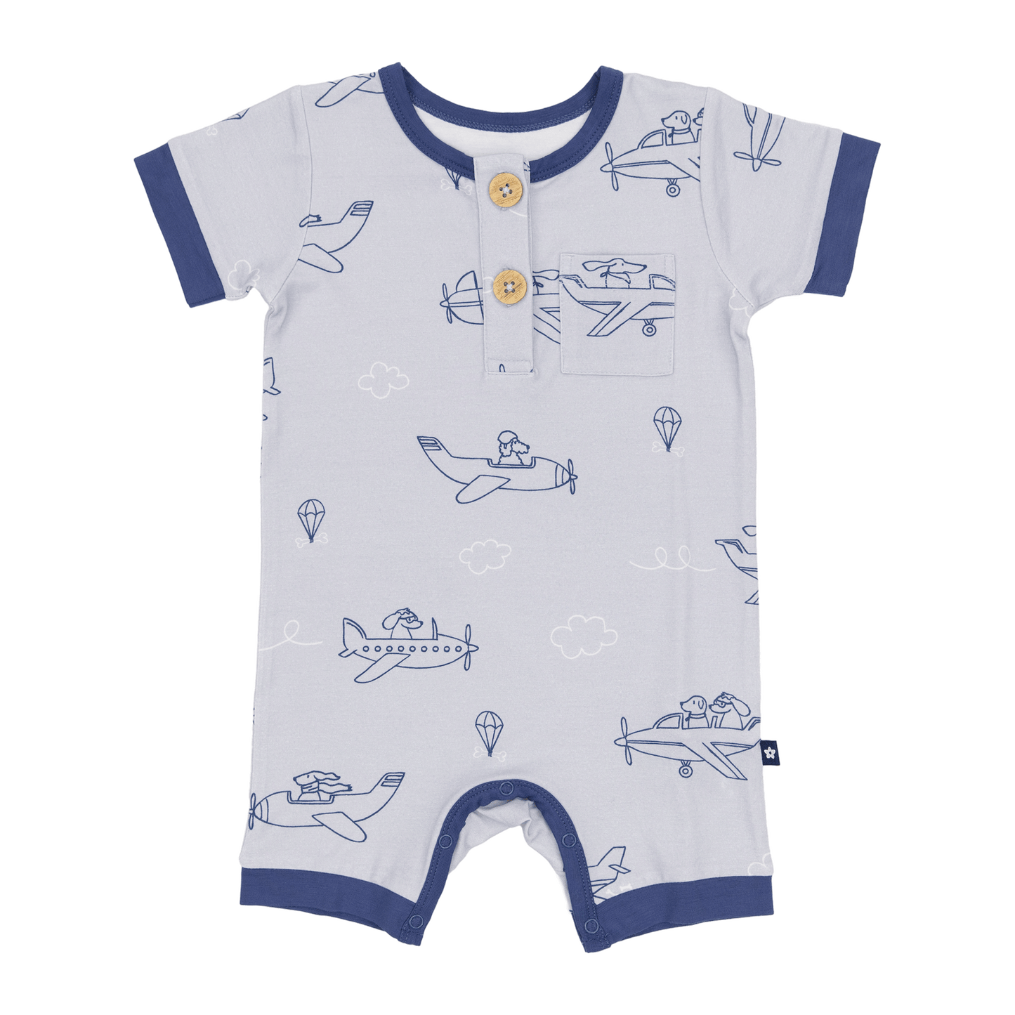 Short Romper in Flurry Fliers