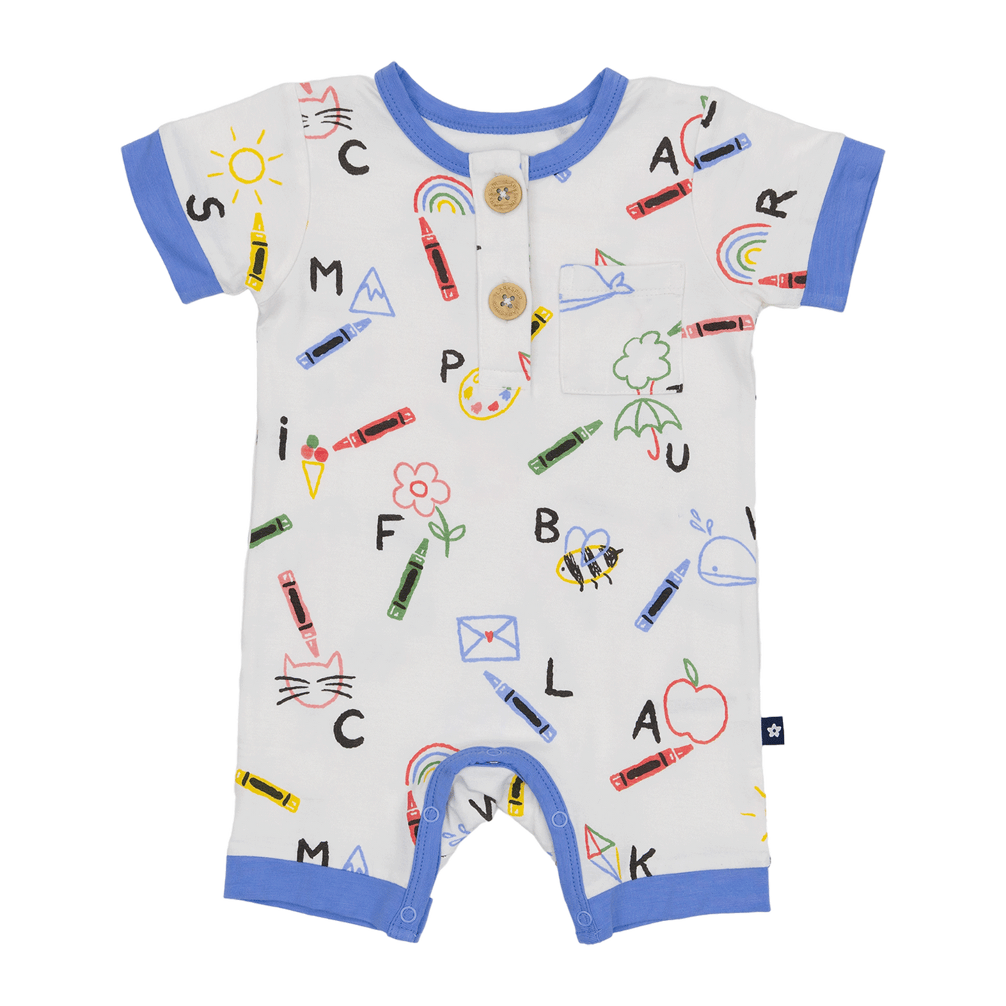 Short Romper in Lively Letters