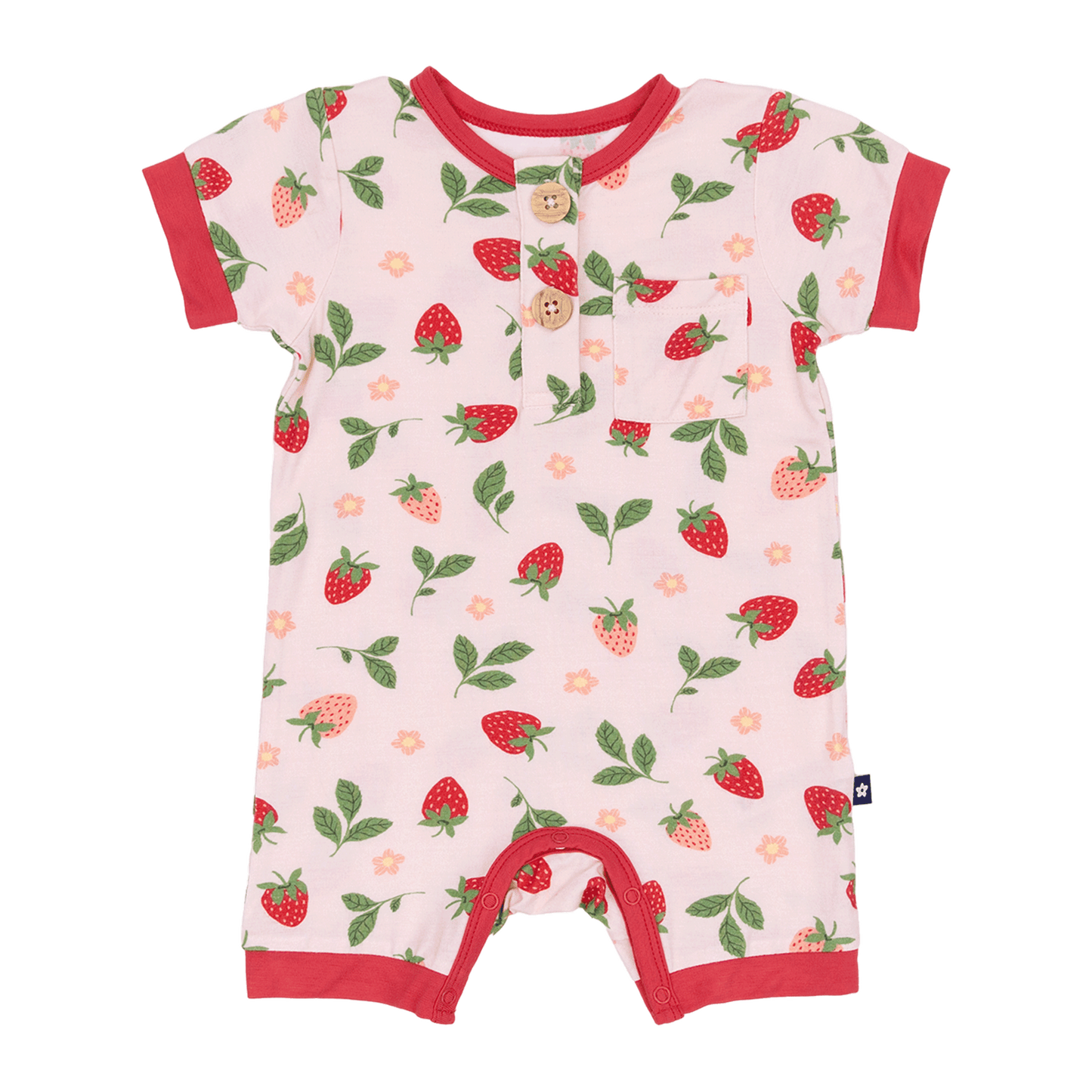 Short Romper in Strawberry Fields