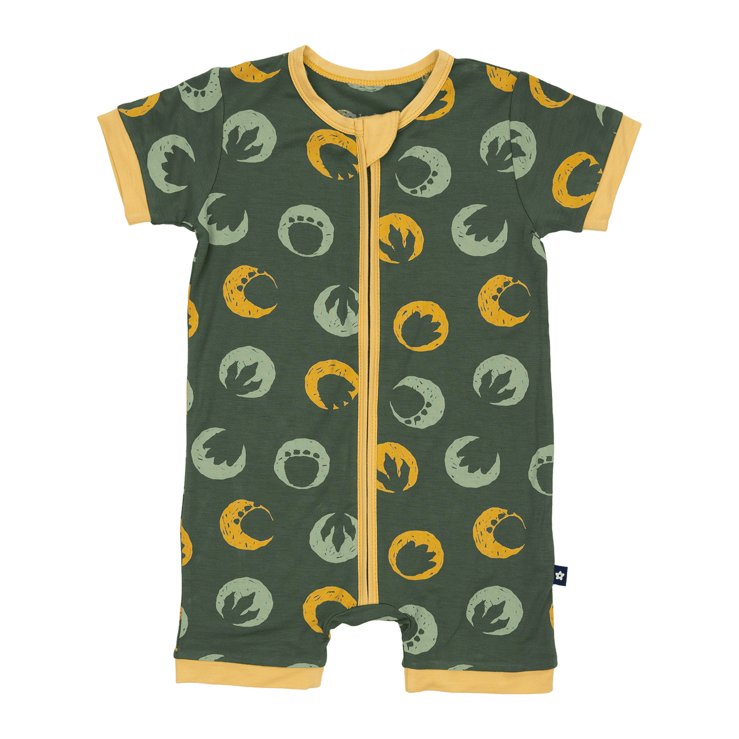 Short Zip Romper in Dino Dots