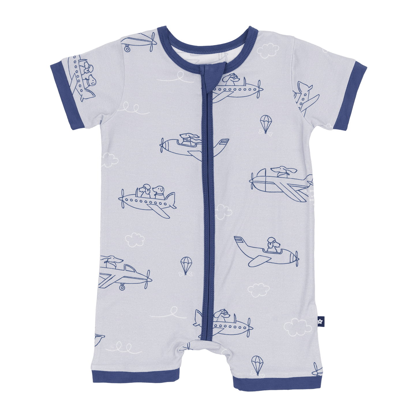 Short Zip Romper in Flurry Fliers