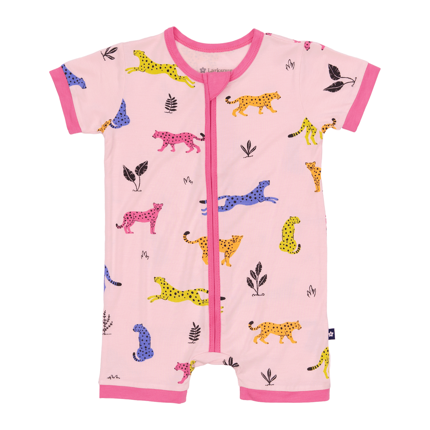 Short Zip Romper in Jungle Cat