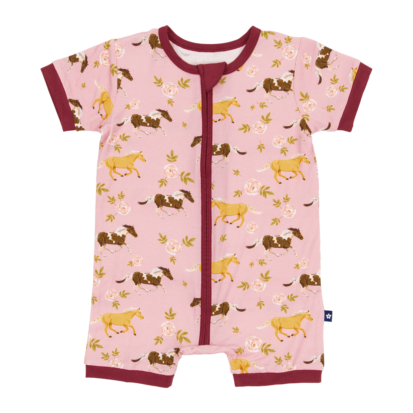 Short Zip Romper in Pasture Play