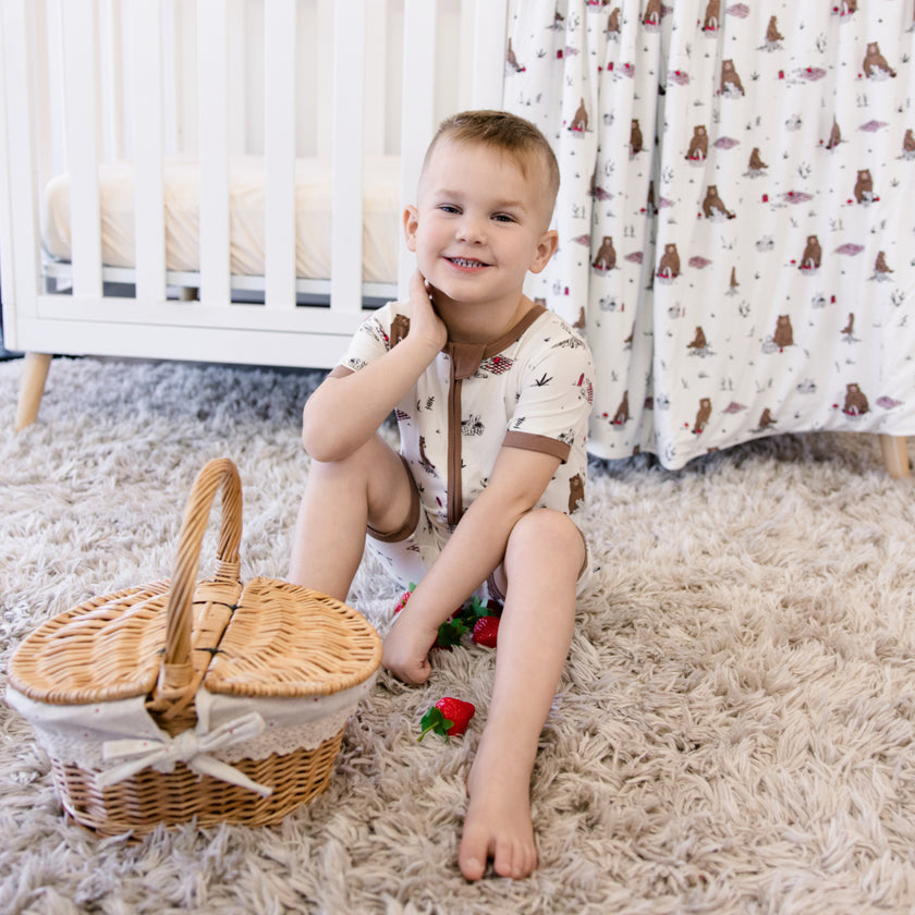 Short Zip Romper in Picnic