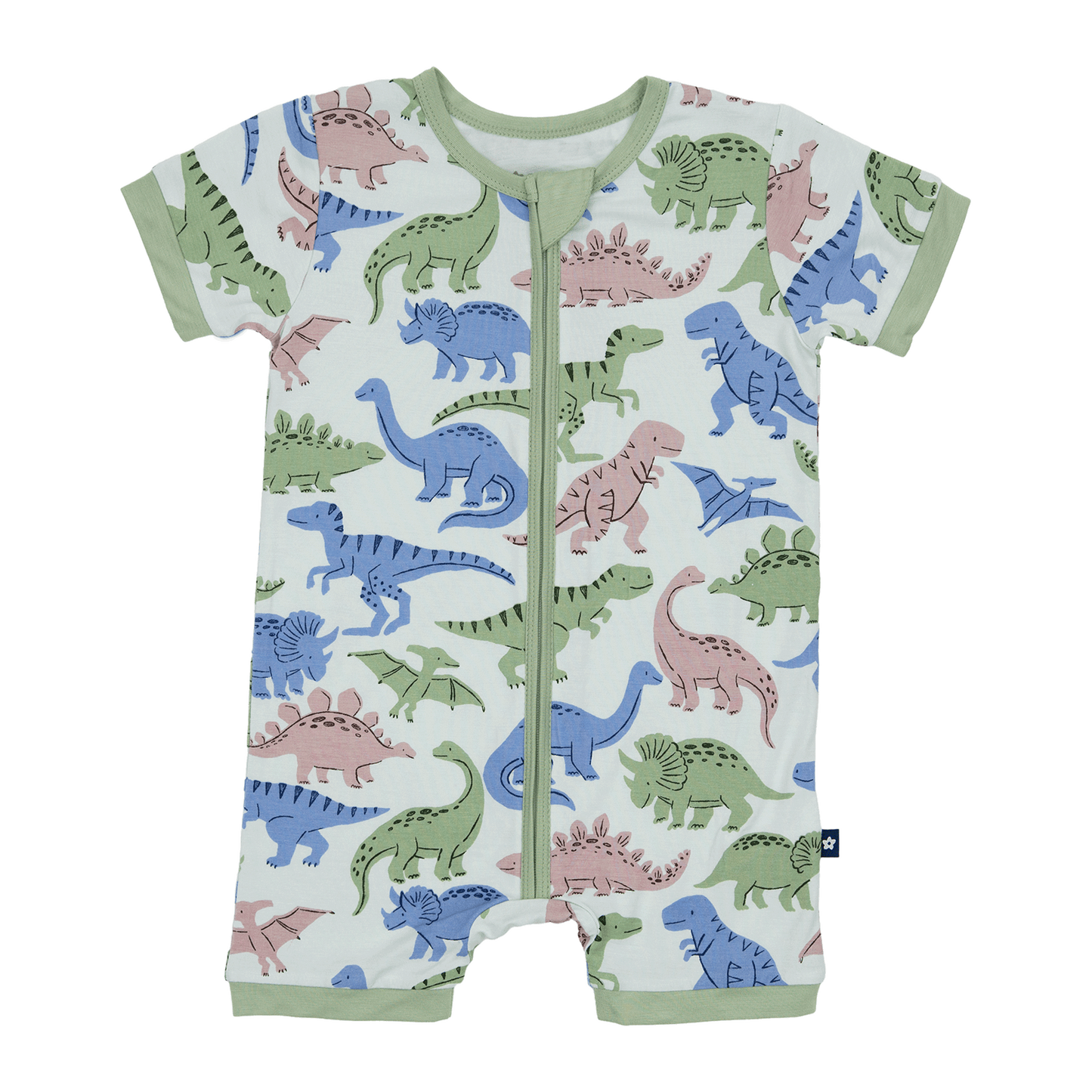 Short Zip Romper in Prehistoric Pals