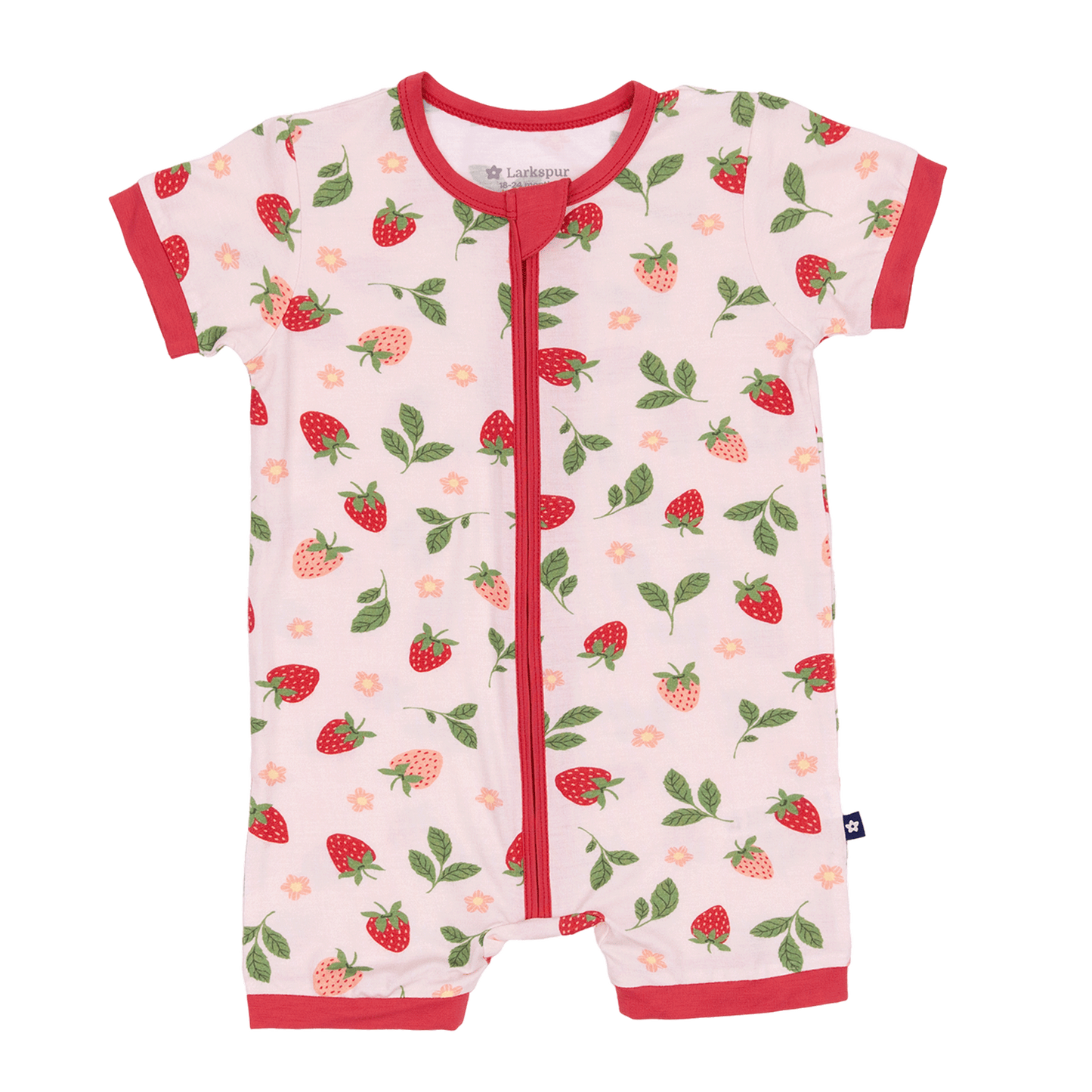 Short Zip Romper in Strawberry Fields
