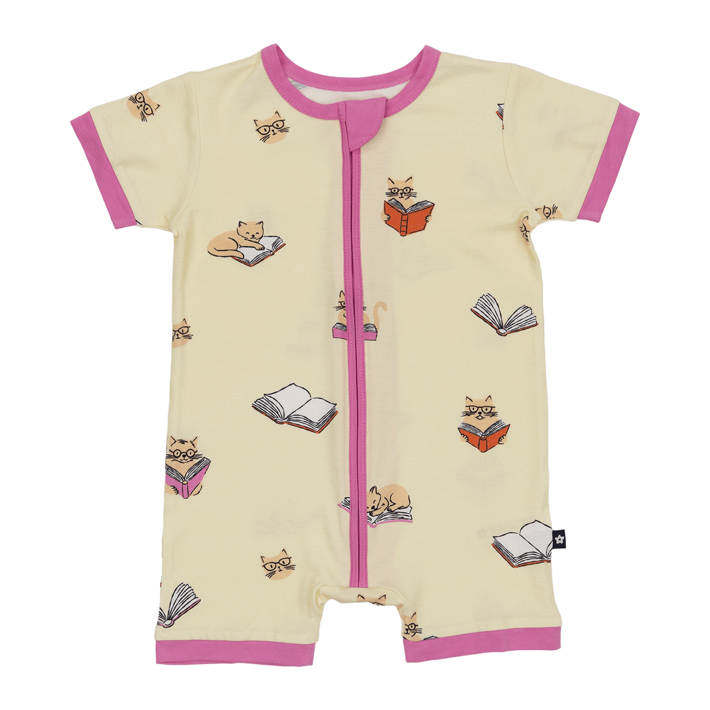 Short Zip Romper in Whiskers and Words