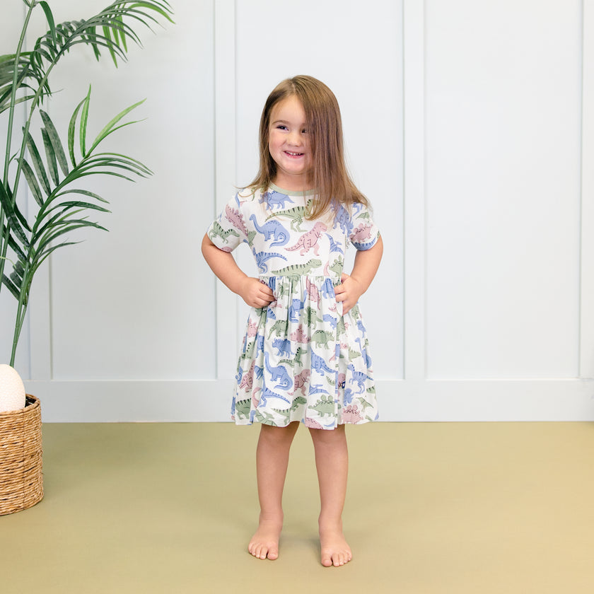Twirl Dress in Prehistoric Pals