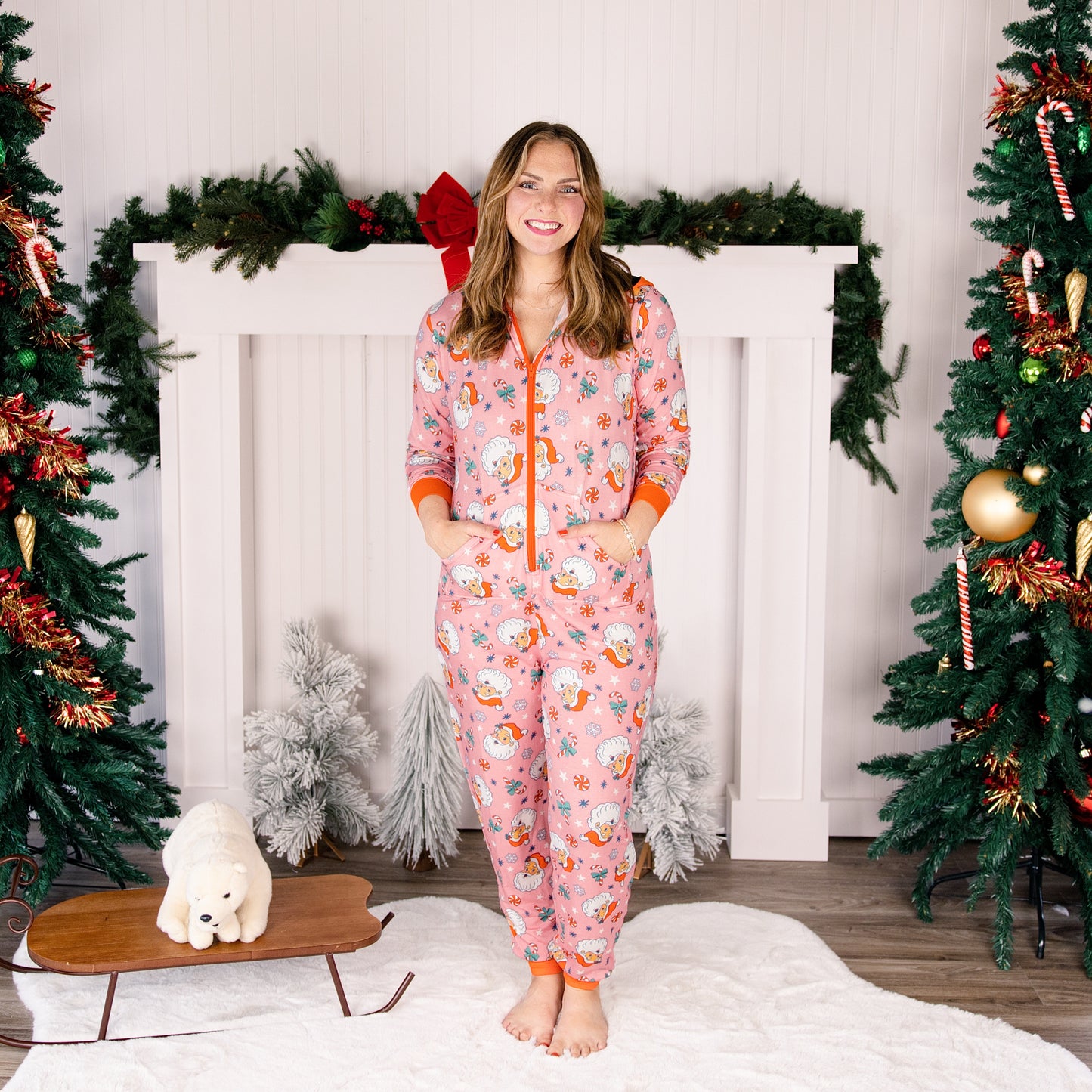 Women's Jumpsuit in Santa Baby